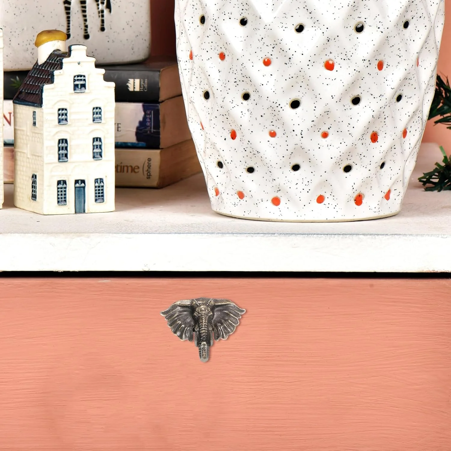 SEWACC دستگیره کشو کابینت 10 عددی طرح سر فیل، دستگیره طرح فیل، دستگیره های کابینت برنزی عتیقه برای درب کشو کمد آشپزخانه مبلمان