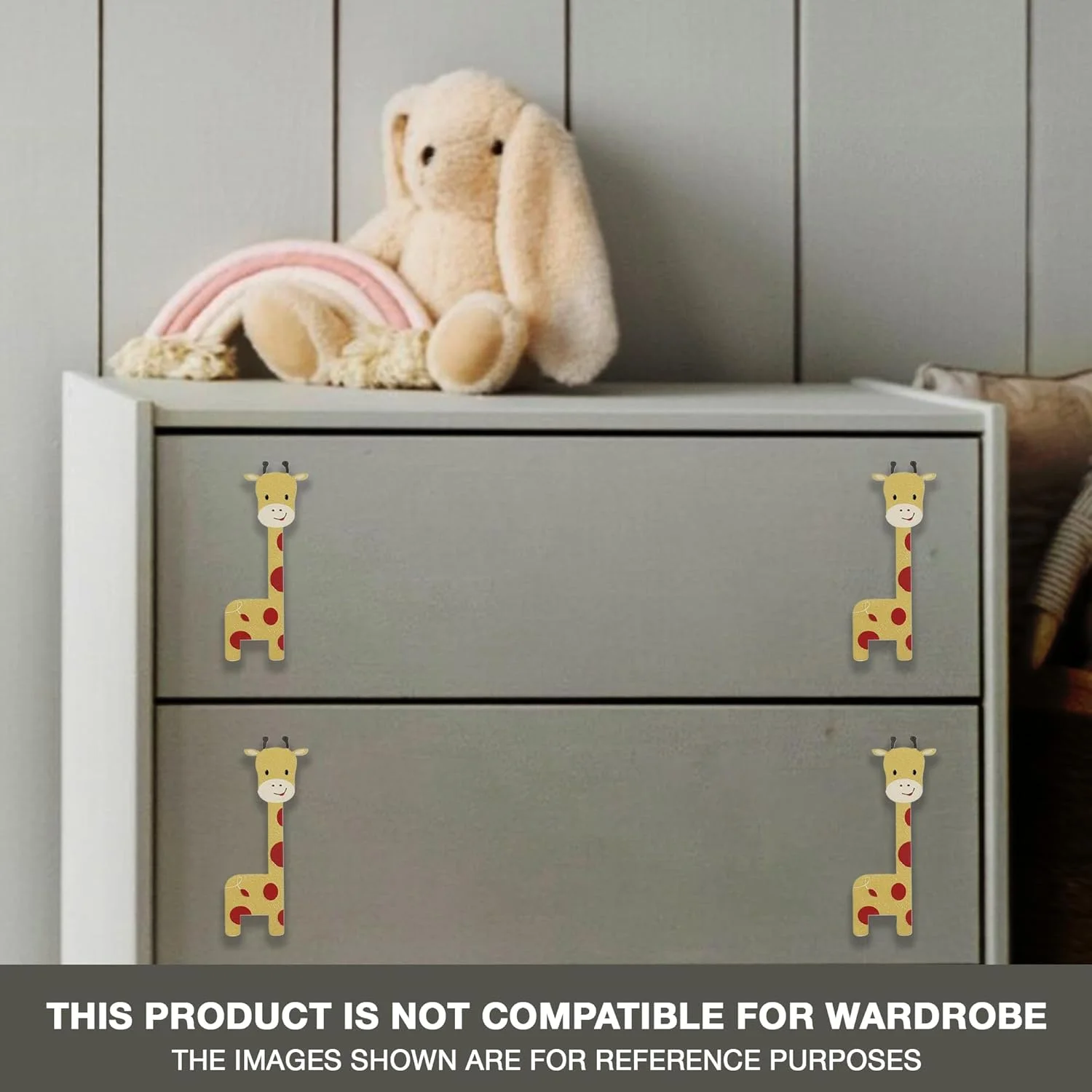 دستگیره درب/کابینت/کشو/کمد کودکانه استال دکور طرح حیوانات - طرح زرافه - مجموعه 4 عددی