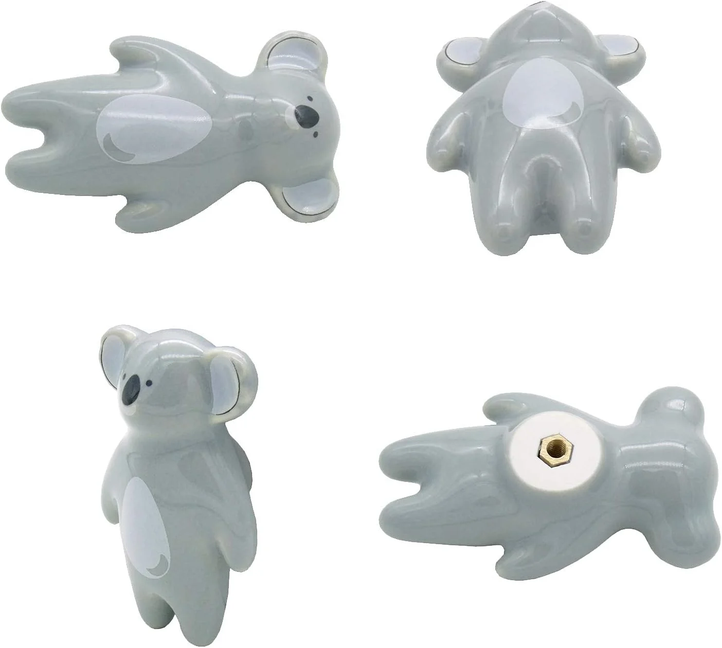 دستگیره سرامیکی طرح حیوانات Tecrio، 5 عددی، تک سوراخ، مناسب کمد، کشو، درب کابینت، سخت افزار مبلمان، طرح خرس