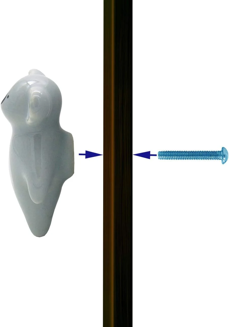 دستگیره سرامیکی طرح حیوانات Tecrio، 5 عددی، تک سوراخ، مناسب کمد، کشو، درب کابینت، سخت افزار مبلمان، طرح خرس
