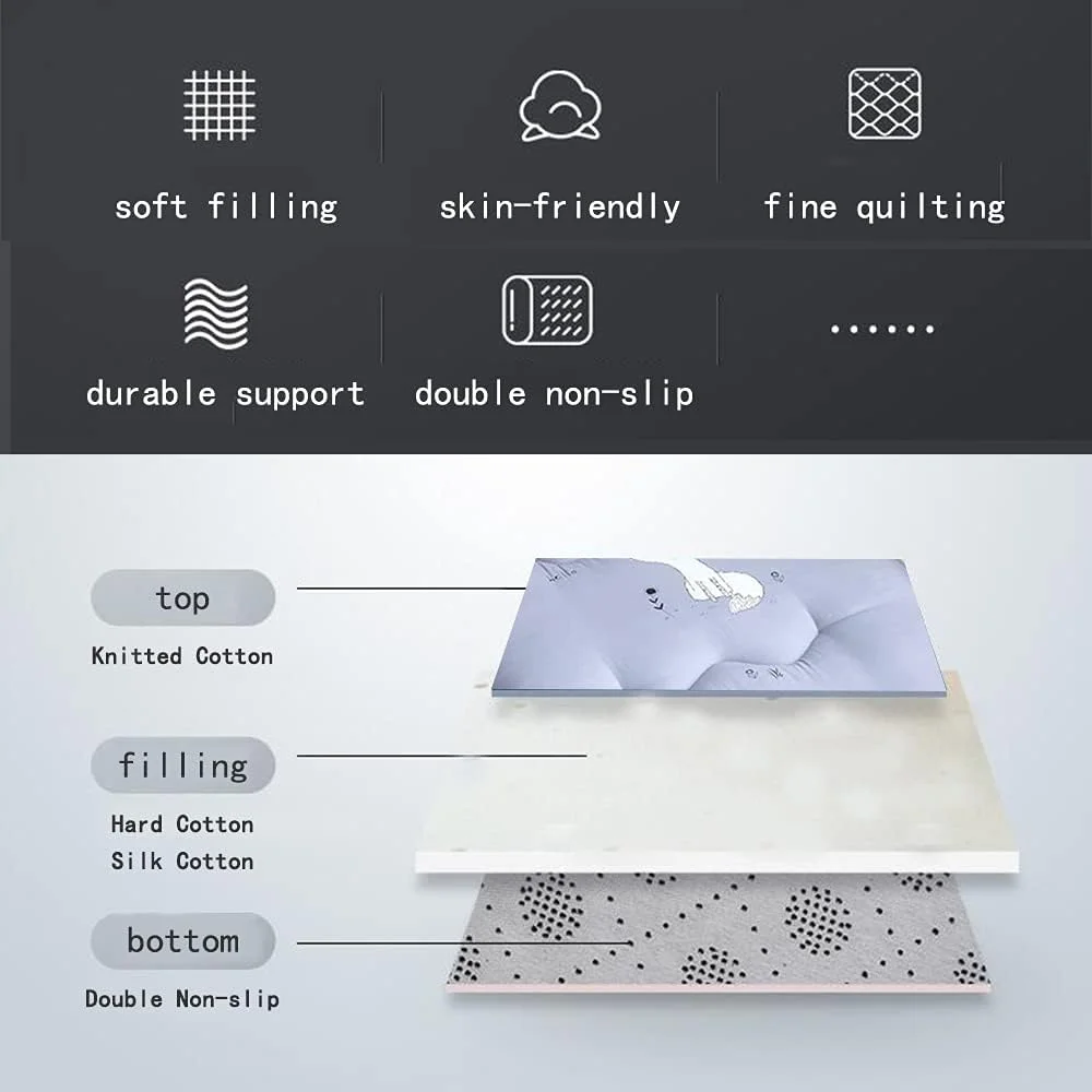 تشک ضخیم و نرم کف زمین xYzlxtC، تشک فوم حافظه دار فوتون، تشک مهمان، پد خواب تاشو، تشک رولی تاشو