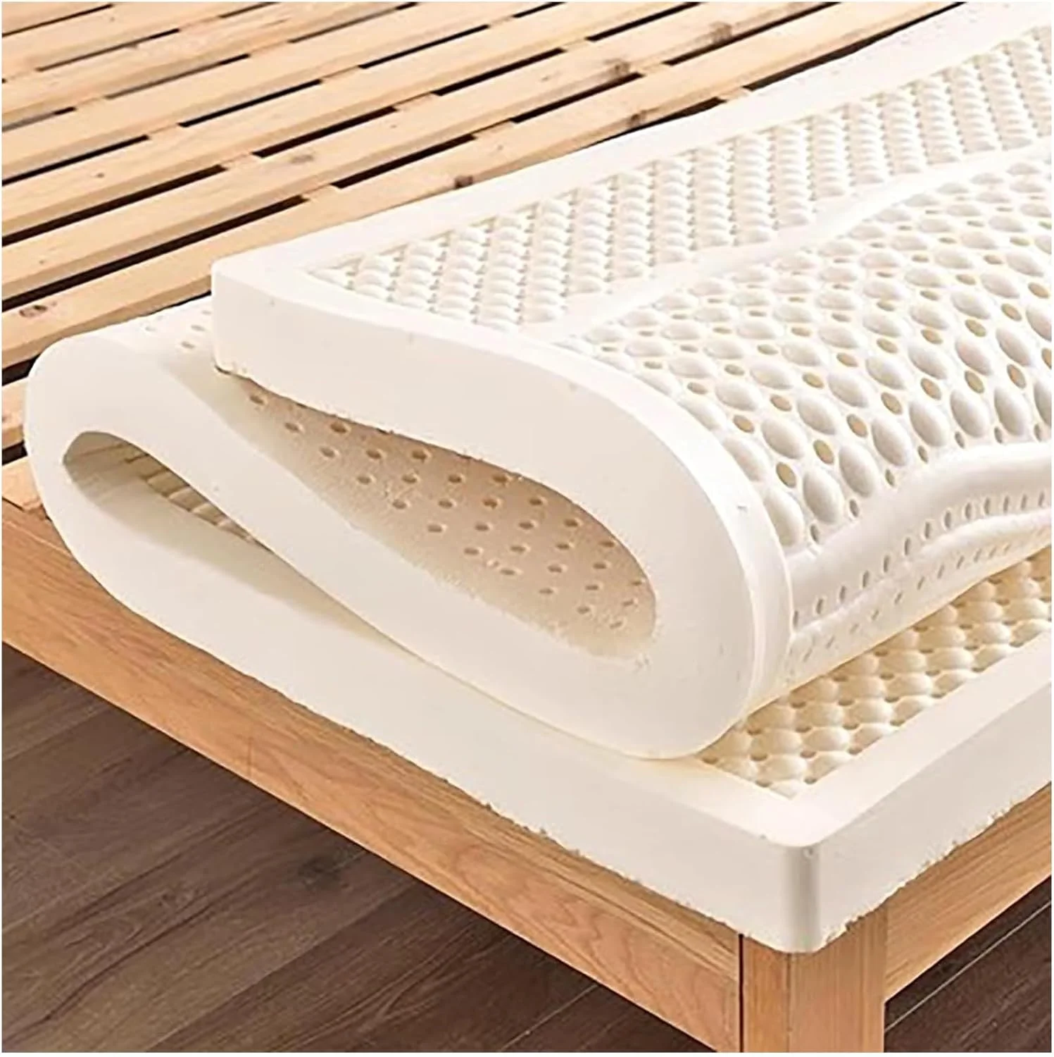 تشک لاتکس WKXTECZT، راحت و تنفس پذیر، الاستیسیته و فشردگی بالا، ساختار لانه زنبوری تنفس پذیر، پد تشک دو لایه، 4 اینچ، 100x190 سانتی متر (39x75 اینچ) تشک لاتکس WKXTECZT، راحت و تنفس پذیر، الاستیسیته و فشردگی بالا، ساختار لانه زنبوری تنفس پذیر، پد تشک دو لایه، 4 اینچ، 100x190 سانتی متر (39x75 اینچ)