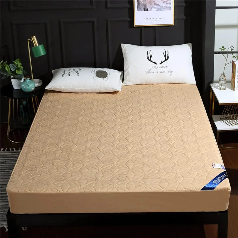 محافظ تشک ضد آب سایز دوقلو، محافظ تشک لحافی ضد آب 100%، روکش تشک لحافی با جیب عمیق، مناسب برای نوزادان، سالمندان، حیوانات خانگی، زرد، سایز QUEEN