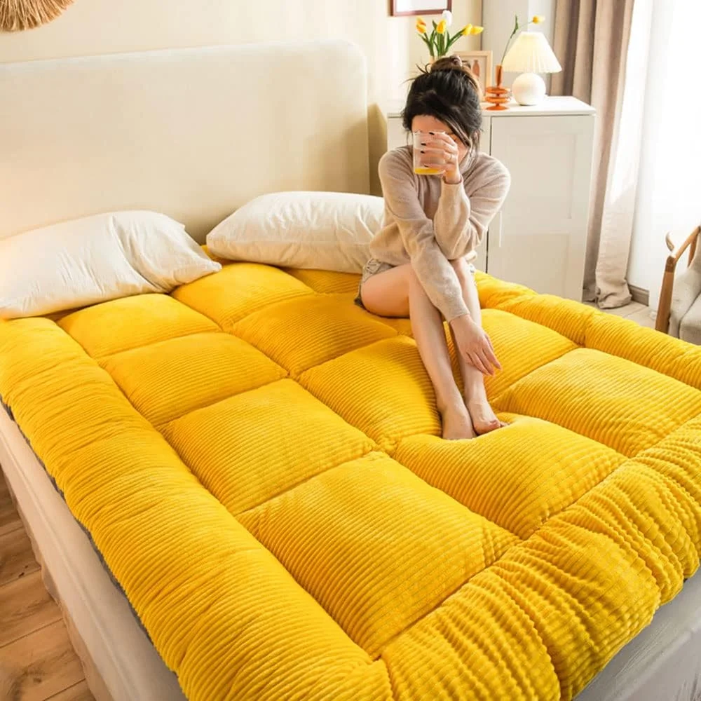 تشک فوتون تاتامی کشمیری شیری تاشو ژاپنی WABHDN، تشک نرم و ضخیم، زرد، یک نفره