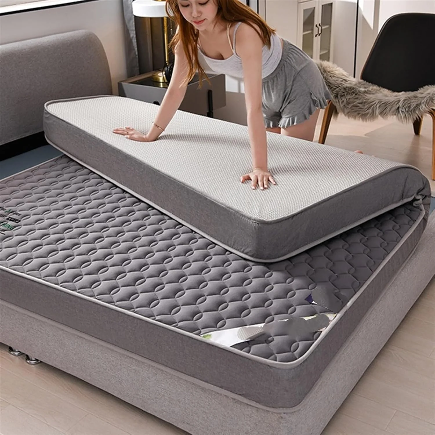 تشک زیرانداز خواب وانام، روکش تشک، تاتامی ضخیم شده خانگی، پد اسفنجی، تشک لحافی تخت خواب، تشک مخصوص خوابگاه دانشجویی (سایز: 200x220 سانتی متر)