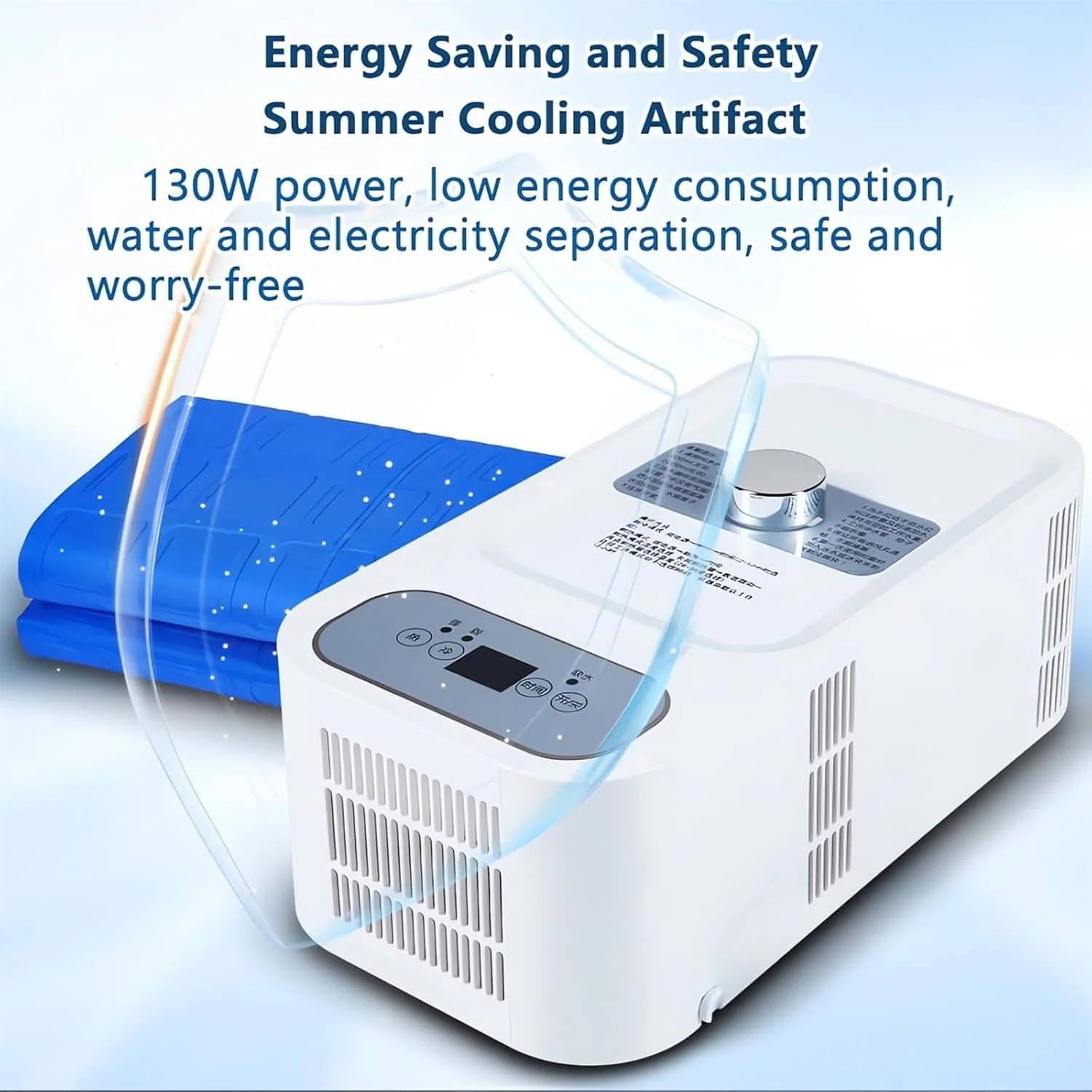 تشک آبی خنک کننده برقی WENJUY، سیستم خنک کننده تخت خواب نیمه هادی دو هسته ای، پدهای یخی خواب و تشک تخت در تابستان، خنک کننده 3-8 درجه سانتیگراد، تایمر 12 ساعته، 130 وات، 160×70 سانتی متر تشک آبی خنک کننده برقی WENJUY، سیستم خنک کننده تخت خواب نیمه هادی دو هسته ای، پدهای یخی خواب و تشک تخت در تابستان، خنک کننده 3-8 درجه سانتیگراد، تایمر 12 ساعته، 130 وات، 160×70 سانتی متر