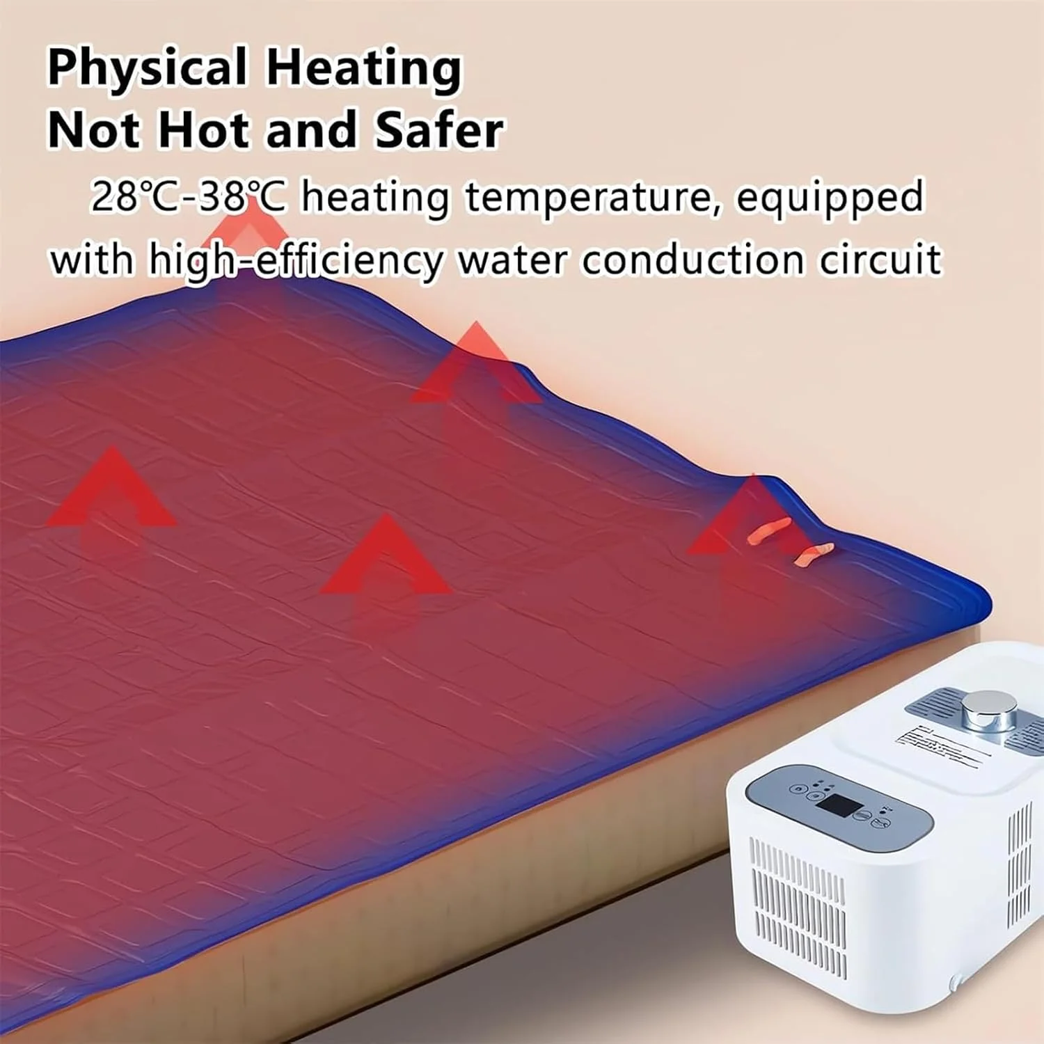 تشک آبی خنک کننده برقی WENJUY، سیستم خنک کننده تخت خواب نیمه هادی دو هسته ای، پدهای یخی خواب و تشک تخت در تابستان، خنک کننده 3-8 درجه سانتیگراد، تایمر 12 ساعته، 130 وات، 160×70 سانتی متر تشک آبی خنک کننده برقی WENJUY، سیستم خنک کننده تخت خواب نیمه هادی دو هسته ای، پدهای یخی خواب و تشک تخت در تابستان، خنک کننده 3-8 درجه سانتیگراد، تایمر 12 ساعته، 130 وات، 160×70 سانتی متر