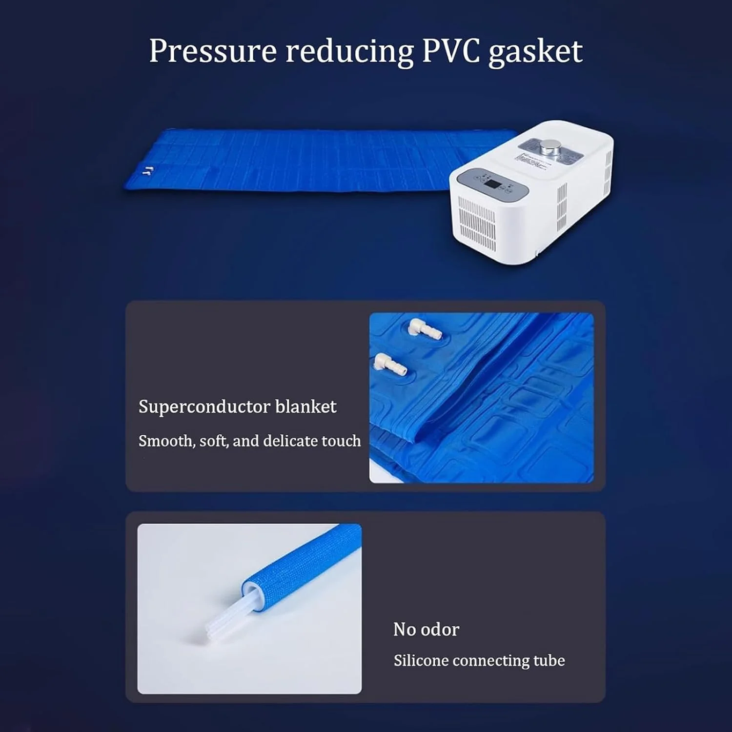 تشک آبی خنک کننده برقی WENJUY، سیستم خنک کننده تخت خواب نیمه هادی دو هسته ای، پدهای یخی خواب و تشک تخت در تابستان، خنک کننده 3-8 درجه سانتیگراد، تایمر 12 ساعته، 130 وات، 160×70 سانتی متر تشک آبی خنک کننده برقی WENJUY، سیستم خنک کننده تخت خواب نیمه هادی دو هسته ای، پدهای یخی خواب و تشک تخت در تابستان، خنک کننده 3-8 درجه سانتیگراد، تایمر 12 ساعته، 130 وات، 160×70 سانتی متر