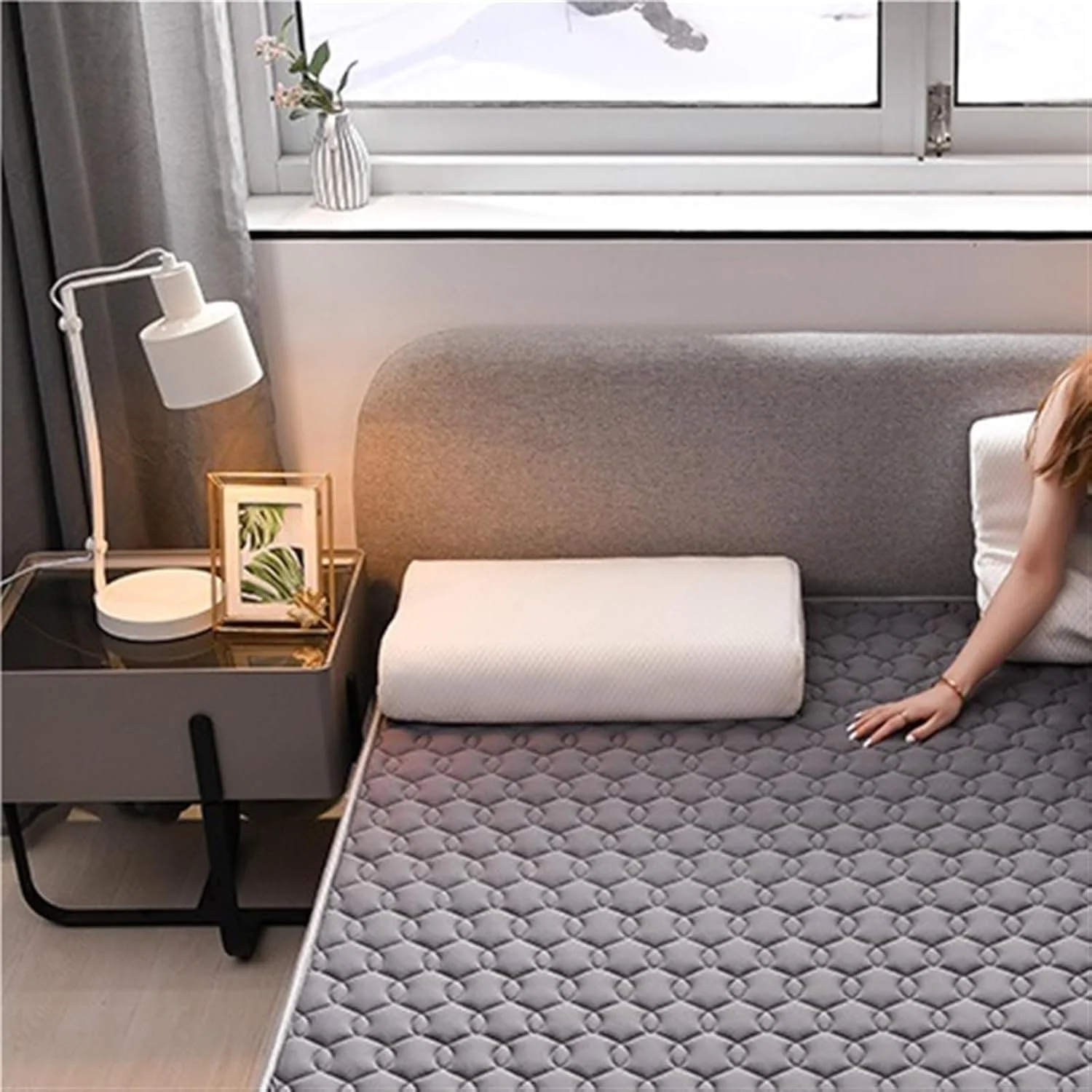 تشک زیرانداز خواب وانام، روکش تشک، تاتامی ضخیم شده خانگی، پد اسفنجی، تشک لحافی تخت خواب، تشک مخصوص خوابگاه دانشجویی (سایز: 200x220 سانتی متر)