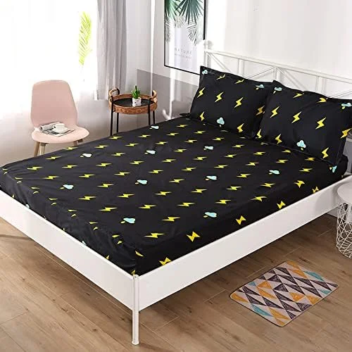 محافظ تشک ضد آب 100% سایز یک نفره به همراه روبالشتی، رویه تشک پلی استر بدون صدا، محافظ نرم تشک، جایگزین روکش تشک، قابل تنفس و شستشو، مشکی، 90 * 200 سانتی متر