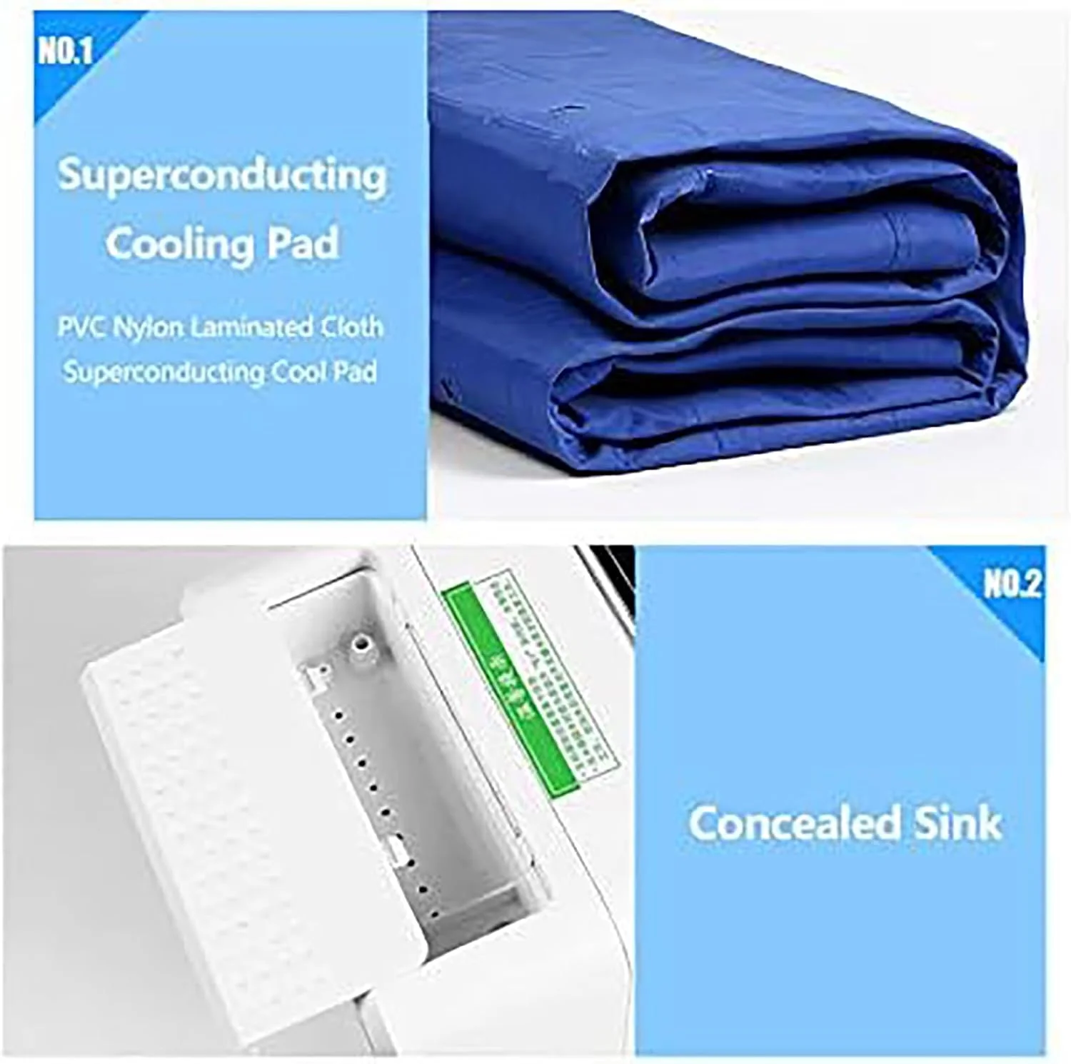 تشک خنک کننده آبی VOYADE، تشک یخی خانگی، تایمر 12 ساعته، سرعت باد قابل تنظیم، کنترل از راه دور، مناسب برای خانه، خوابگاه، آپارتمان و خوابگاه، 160×140 سانتی متر