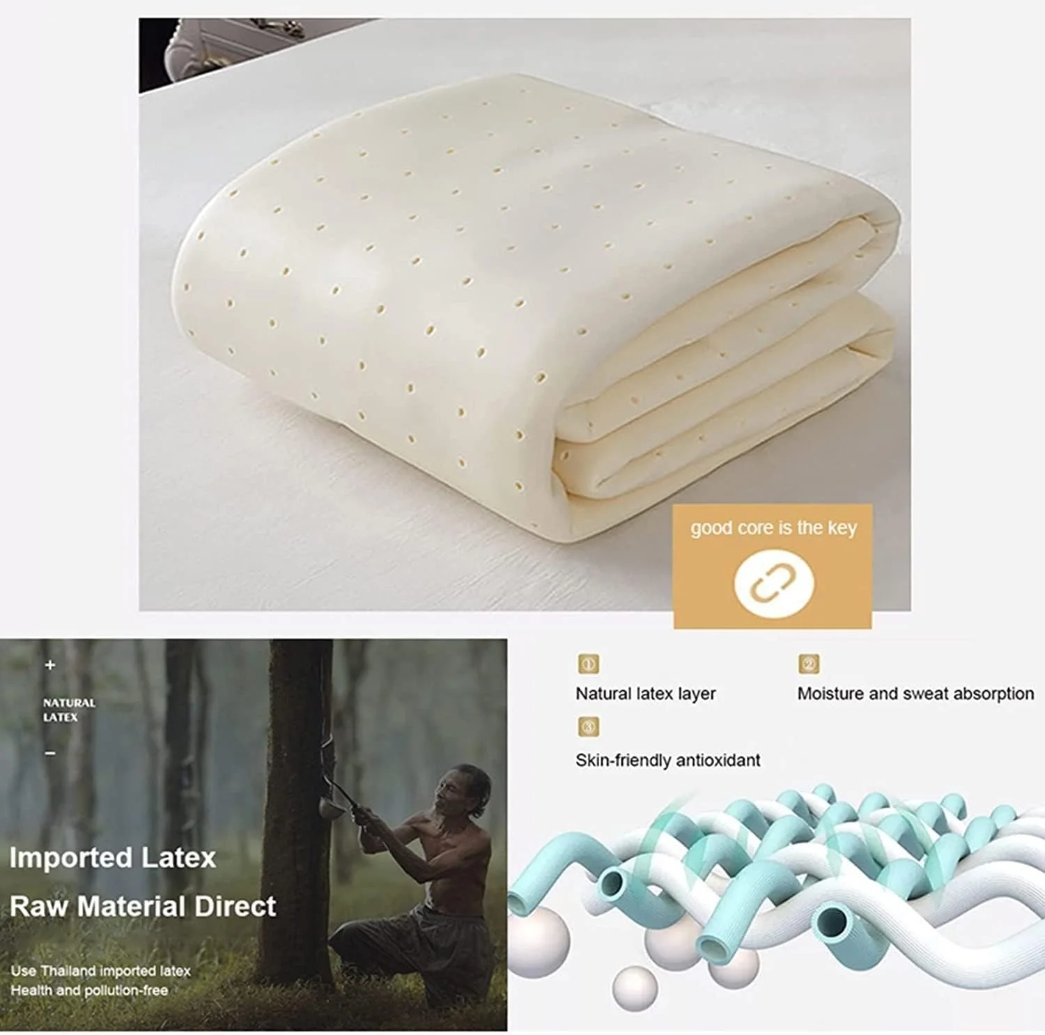 تشک ضخیم تخت خواب 5 بعدی YOODODO، تشک خواب بافتنی لاتکس طبیعی پنبه ای، تشک تاتامی، پد تشک فوتون تاشو (A، 150x200 سانتی متر / 59x79 اینچ)