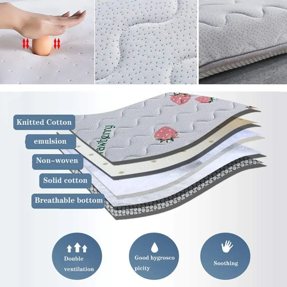 تشک تاتامی تاشو ضخیم xzlL-jtkm مناسب منزل، کف، خوابگاه دانشجویی، تخت، صورتی، 90 * 200 سانتی متر