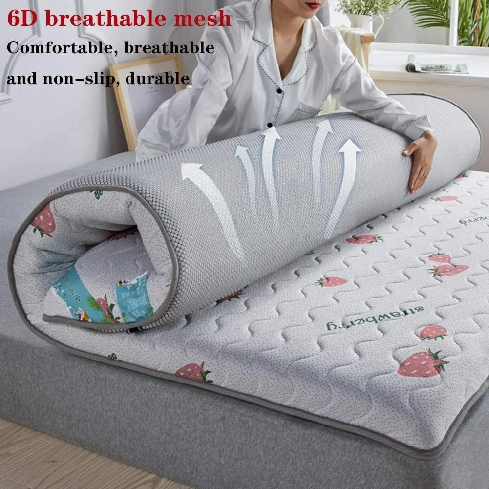 تشک تاتامی تاشو ضخیم xzlL-jtkm مناسب منزل، کف، خوابگاه دانشجویی، تخت، صورتی، 90 * 200 سانتی متر