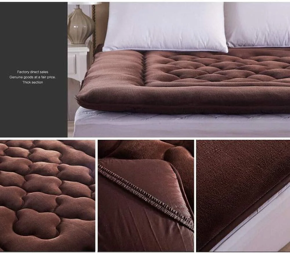 تشک تاشو دانشجویی xzlL-jtkm، تشک فوتون تاتامی تاشو نرم و ضخیم یک نفره و دو نفره، پد تشک خوابگاه دانشجویی، قهوه ای، 120 x 200 سانتی متر