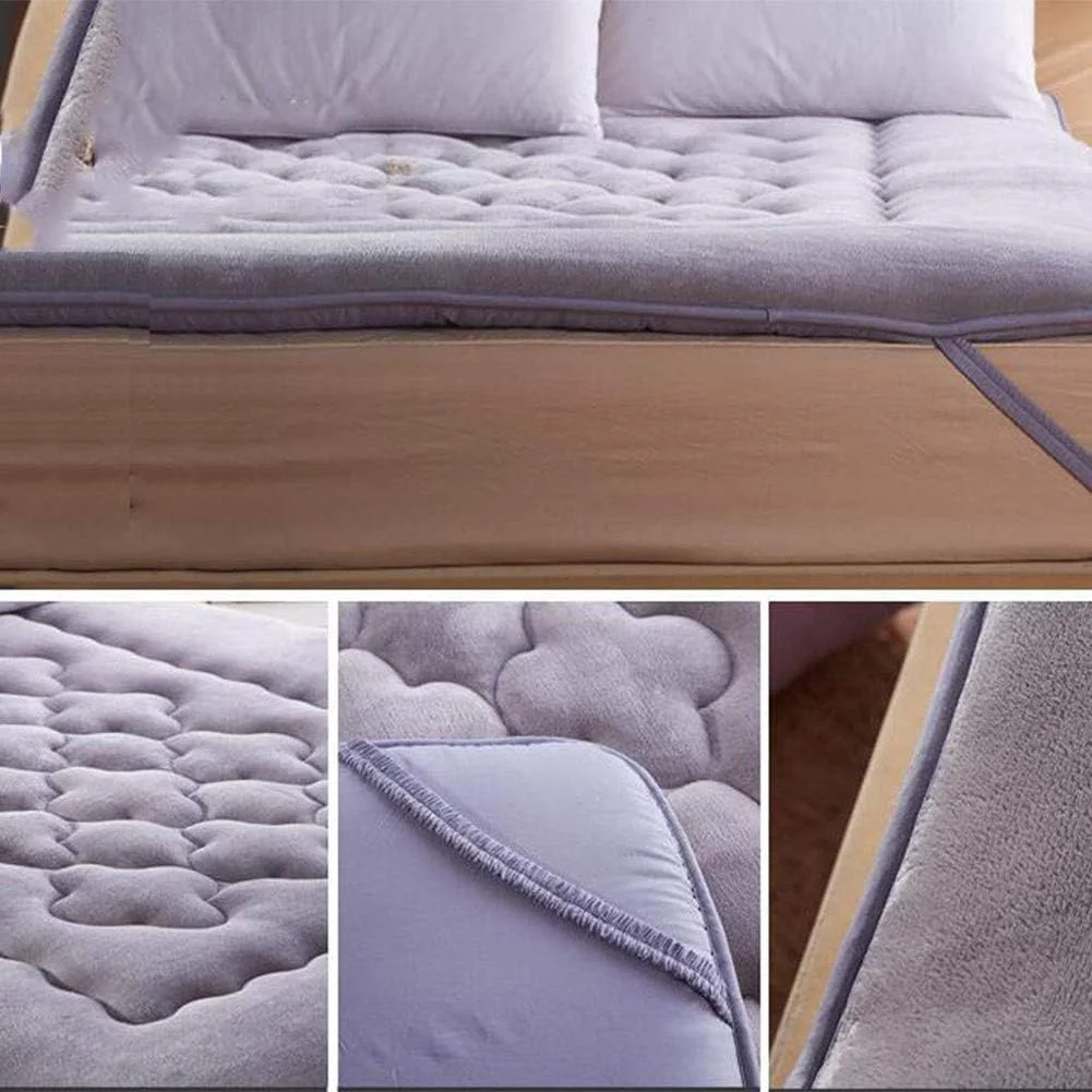 تشک تاشو دانشجویی xzlL-jtkm، تشک فوتون تاتامی تاشو نرم ضخیم یک نفره و دو نفره، پد تشک خوابگاه دانشجویی، خاکستری، 150 x 200 سانتی متر