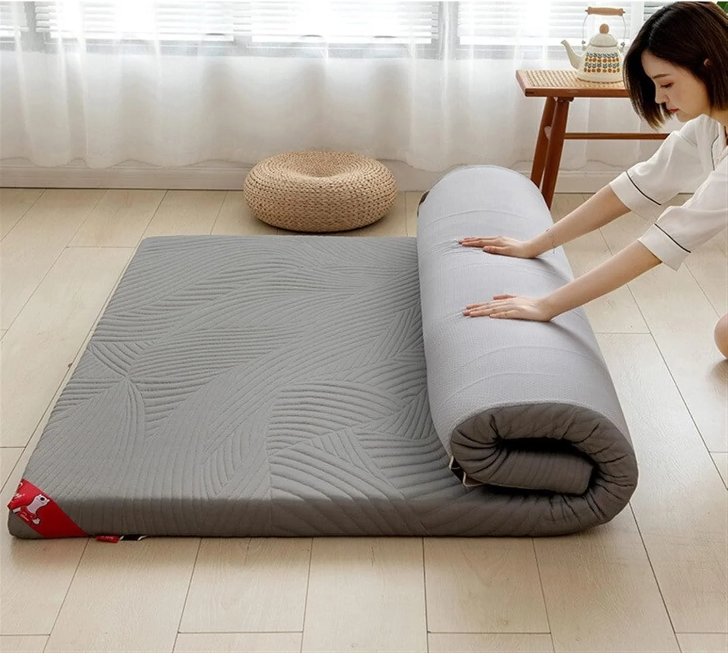 تشک تمام فوم حافظه دار پنبه ای ضد باکتریال VIZCO، تشک تاتامی تاشو، تشک خواب خانوادگی روی زمین، کمک به خواب، سایز کامل تشک تمام فوم حافظه دار پنبه ای ضد باکتریال VIZCO، تشک تاتامی تاشو، تشک خواب خانوادگی روی زمین، کمک به خواب، سایز کامل