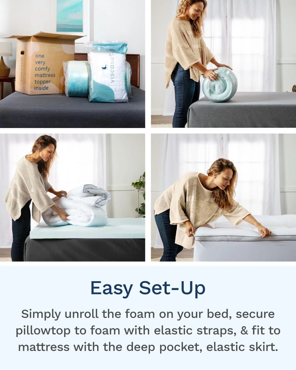 رویه تشک مموری فوم ویسکو سافت با ضخامت 4 اینچ، مناسب تخت یک نفره - ساخته شده در آمریکا - پد تشک دولایه Serene Lux رویه تشک مموری فوم ویسکو سافت با ضخامت 4 اینچ، مناسب تخت یک نفره - ساخته شده در آمریکا - پد تشک دولایه Serene Lux