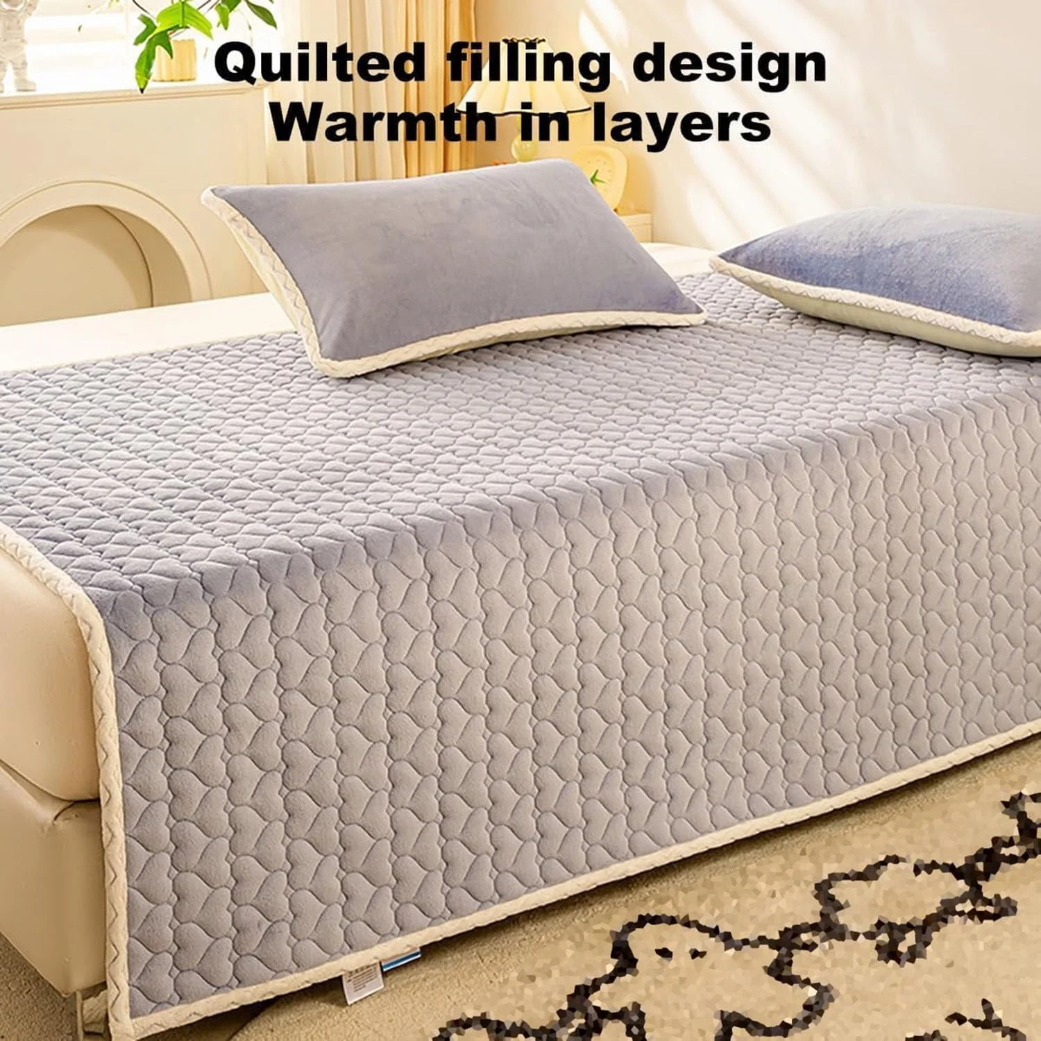 پد گرم ضخیم زمستانی، تشک تاشو، پد لحاف زمستانی قابل شستشو در ماشین لباسشویی، تشک خوابگاهی دانشجویی قابل حمل (قهوه ای، 200 * 220 سانتی متر)