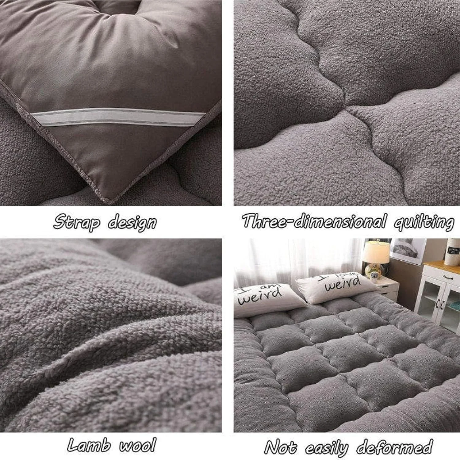 تشک فوتون SXRLDZS، تشک ضخیم فوتون، تشک تاتامی تاشو نرم و راحت، دو نفره و تک نفره قابل حمل، تشک خوابگاهی، پد تشک، تختخواب بالش (قهوه ای، 180X200cm)