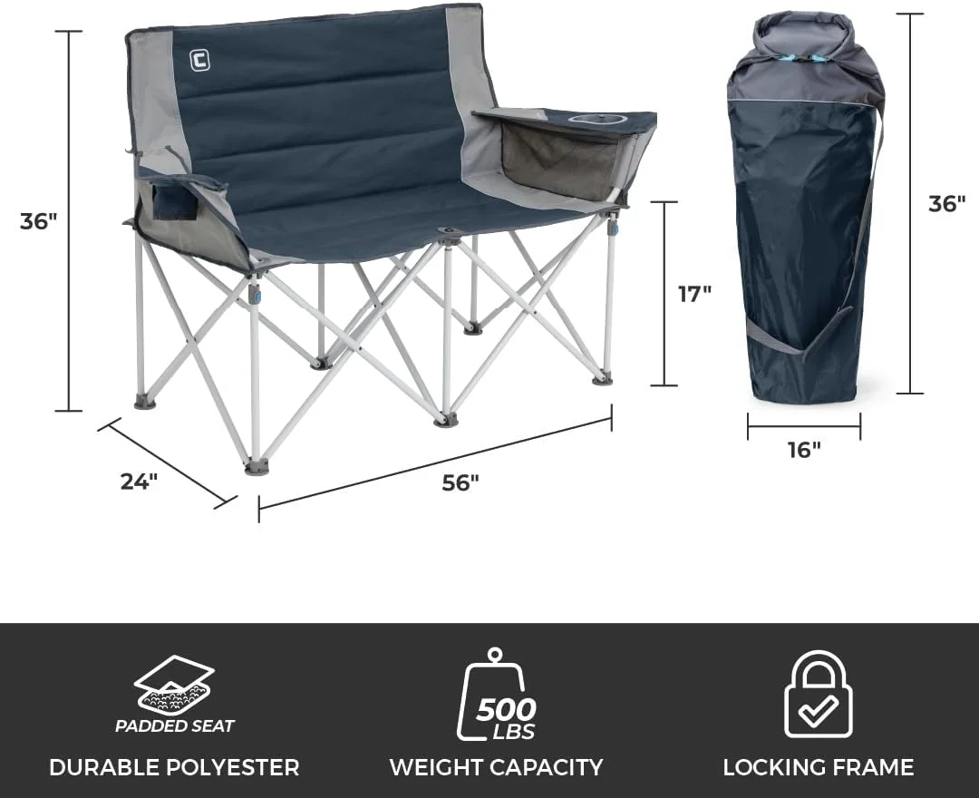 صندلی دو نفره تاشو کمپینگ CORE - آبی صندلی دو نفره تاشو کمپینگ CORE - آبی