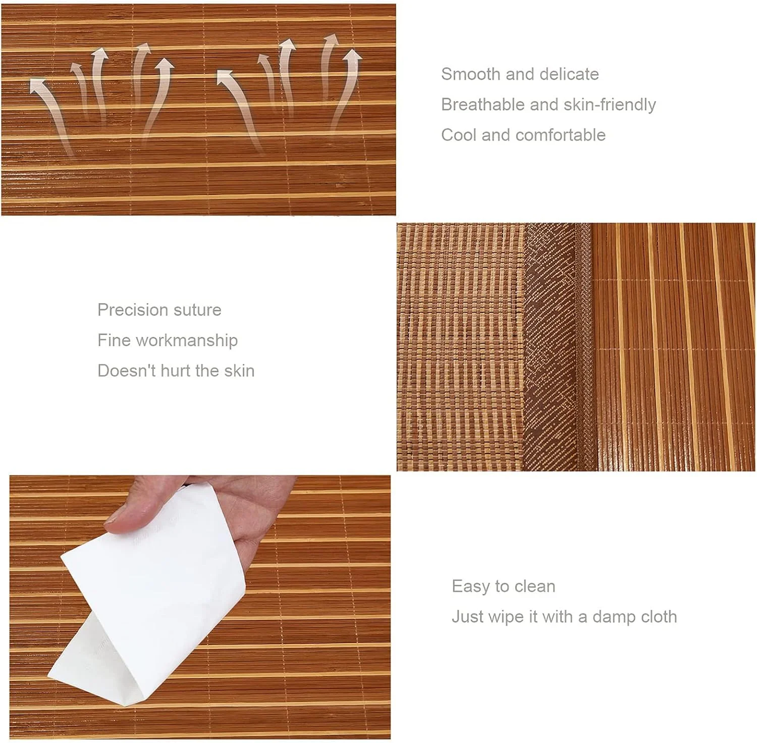 تشک خواب تابستانی، روکش تشک بامبو، قابل استفاده دو طرفه برای اتاق خواب منزل، پد خنک کننده تخت یک نفره و دو نفره برای تابستان، موجود در اندازه های مختلف