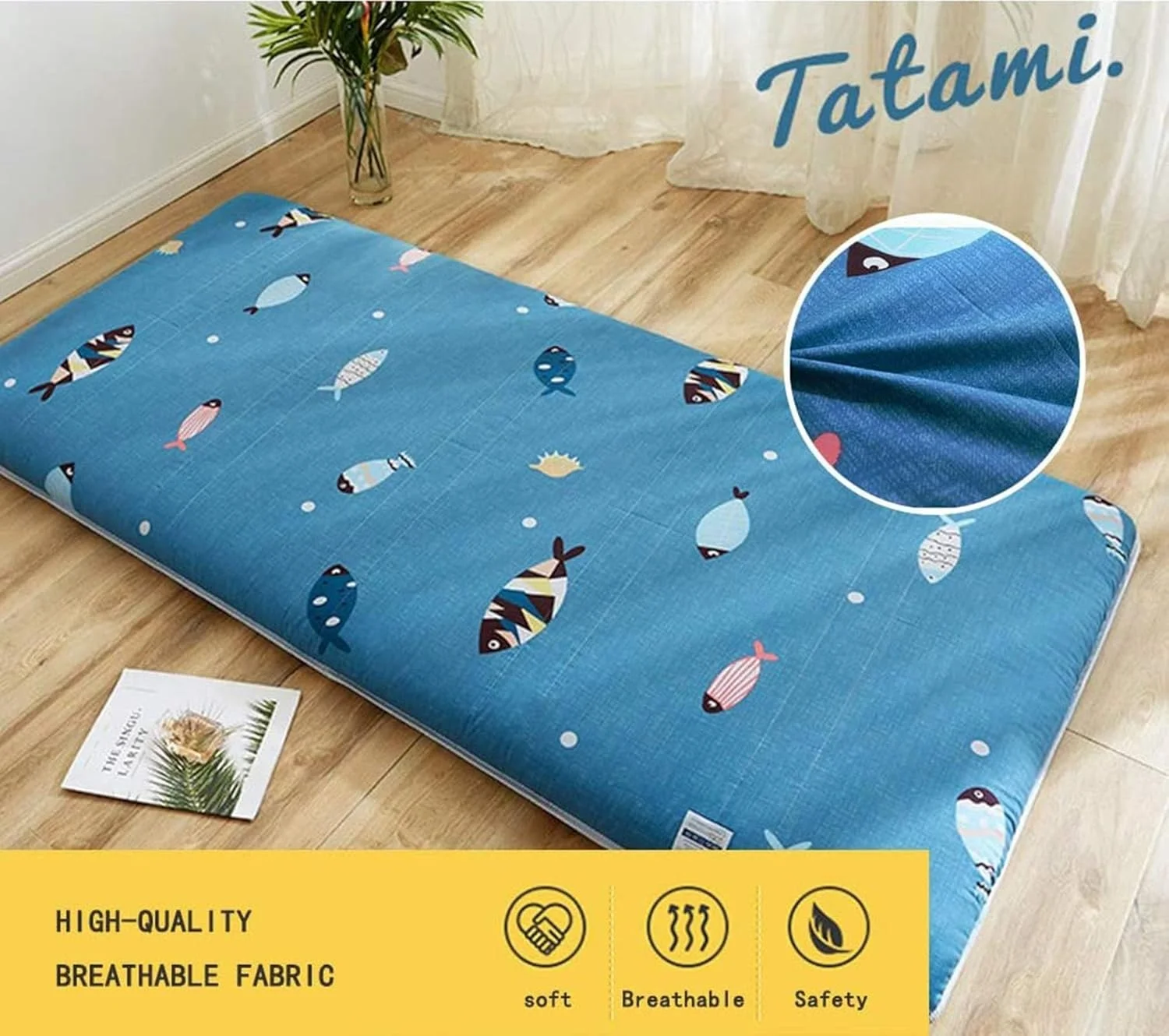 تشک تاتامی ضخیم 5.5 سانتی متری، تشک فوتون ژاپنی، تشک فوتون تاتامی، تشک کف، تشک تاشو خوابگاهی دانشجویی، پد تخت کف (رنگ: طرح ستاره، سایز: 150x200 سانتی متر) تشک تاتامی ضخیم 5.5 سانتی متری، تشک فوتون ژاپنی، تشک فوتون تاتامی، تشک کف، تشک تاشو خوابگاهی دانشجویی، پد تخت کف (رنگ: طرح ستاره، سایز: 150x200 سانتی متر)