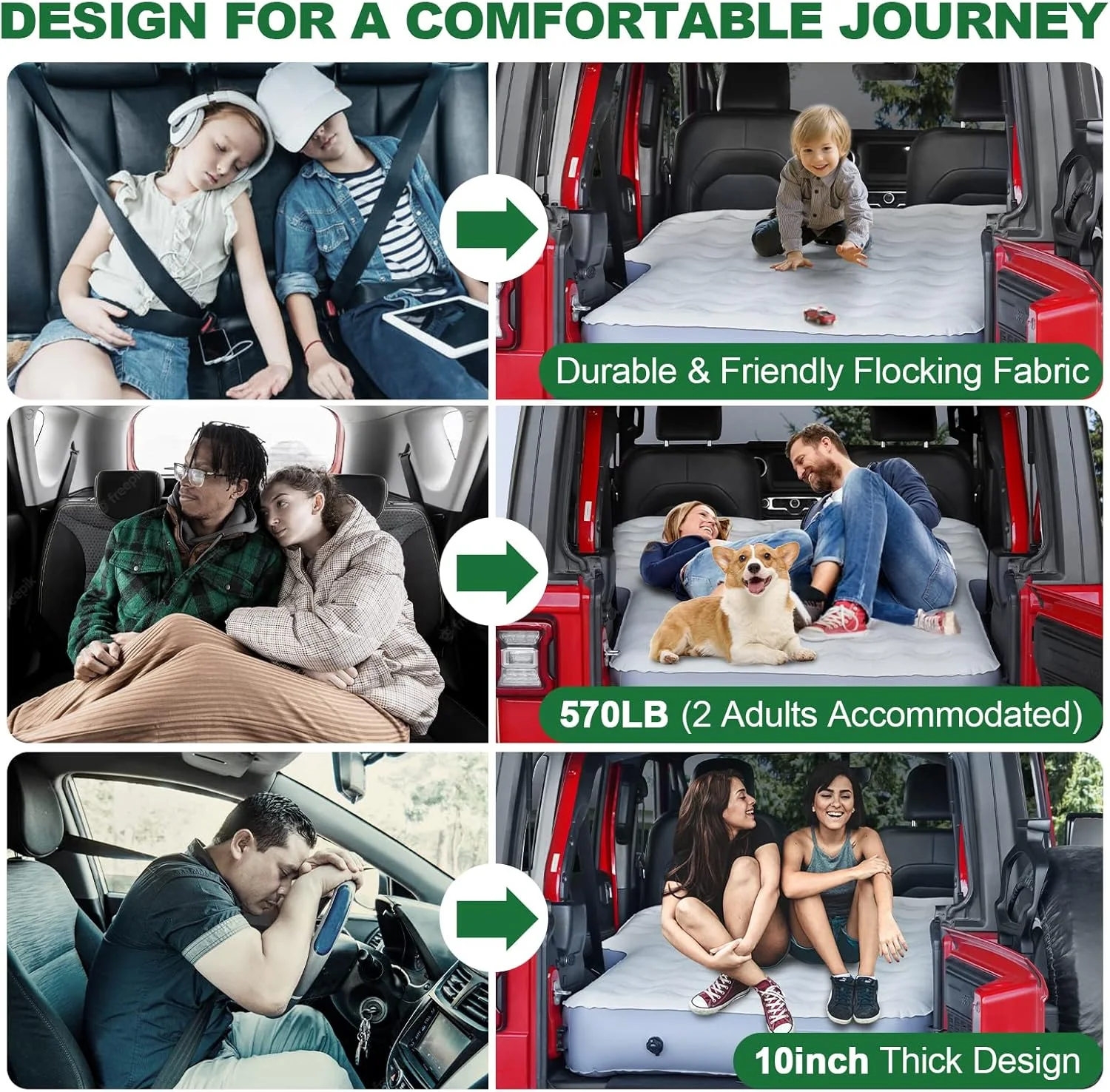 تشک بادی ضخیم 10 اینچی Sokeface برای خودروهای شاسی بلند، تخت خواب بادی برای جیپ JK JKU JL JLU Unlimited 4 Door تویوتا 4 رانر فورد برونکو 2021 2022 سوبارو فارستر 1998-2023 تشک بادی ضخیم 10 اینچی Sokeface برای خودروهای شاسی بلند، تخت خواب بادی برای جیپ JK JKU JL JLU Unlimited 4 Door تویوتا 4 رانر فورد برونکو 2021 2022 سوبارو فارستر 1998-2023