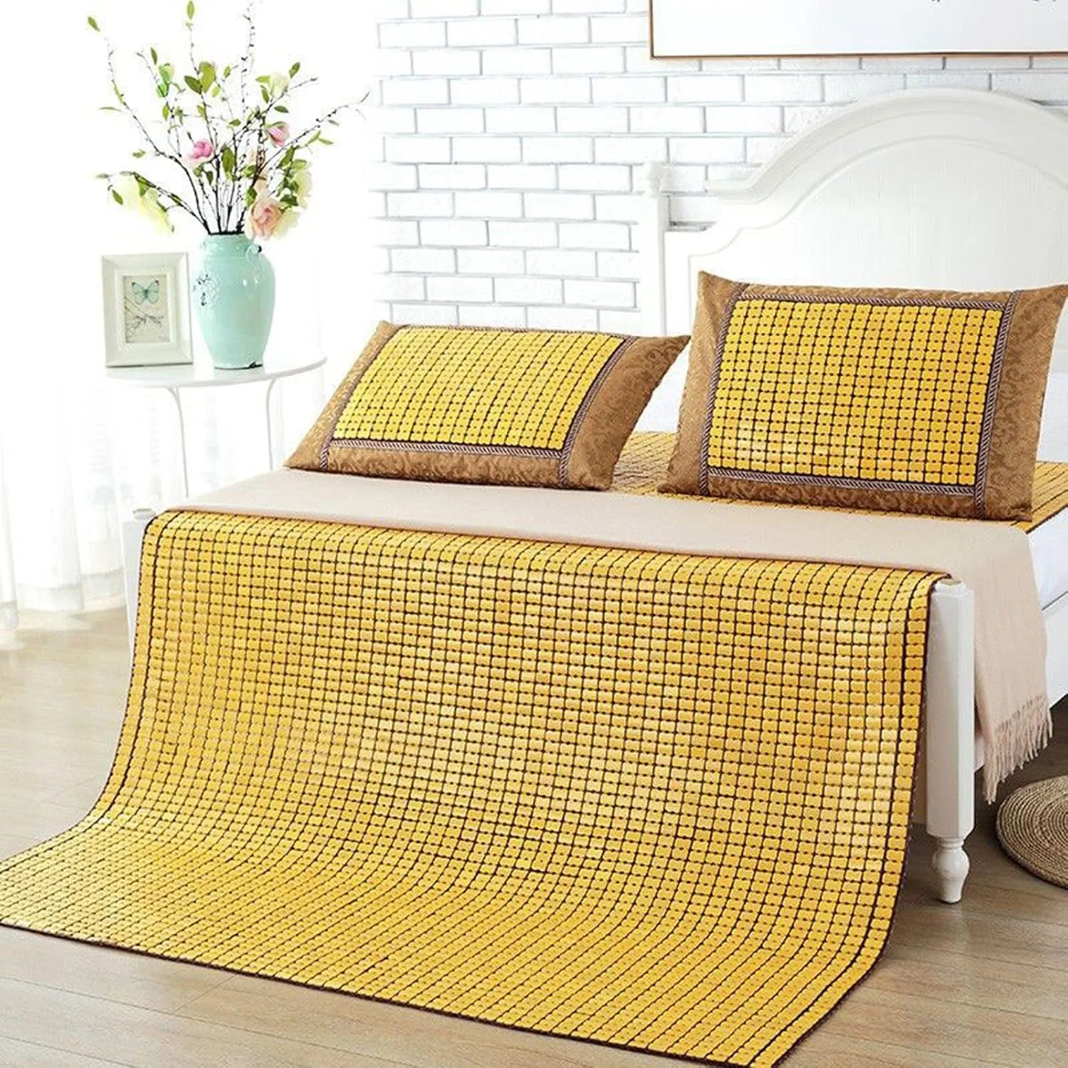 تشک خنک کننده تابستانی، تشک خنک کننده ضد لغزش، تشک بامبو ماهجونگ، تشک تهویه مطبوع، صاف، تنفس پذیر و جذب کننده عرق، برای تخت یک نفره و دو نفره (90x190 سانتی متر) تشک خنک کننده تابستانی، تشک خنک کننده ضد لغزش، تشک بامبو ماهجونگ، تشک تهویه مطبوع، صاف، تنفس پذیر و جذب کننده عرق، برای تخت یک نفره و دو نفره (90x190 سانتی متر)