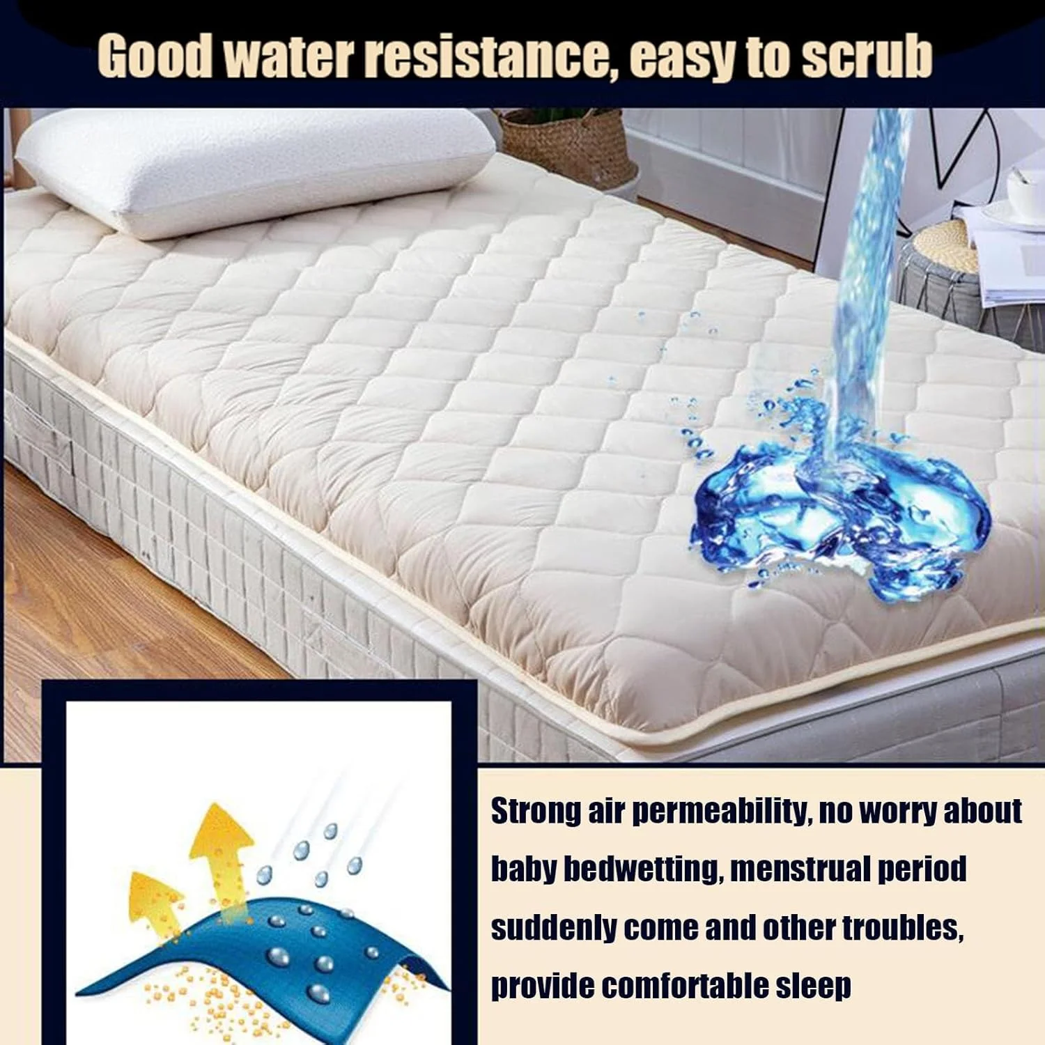 تشک تاتامی خواب، زیرانداز نرم و ضخیم فوتون، تشک خوابگاهی دانشجویی، تشک ضخیم 5 سانتی متری ژاپنی (رنگ: خاکستری، اندازه: 120 x 200 سانتی متر (47 x 79 اینچ))