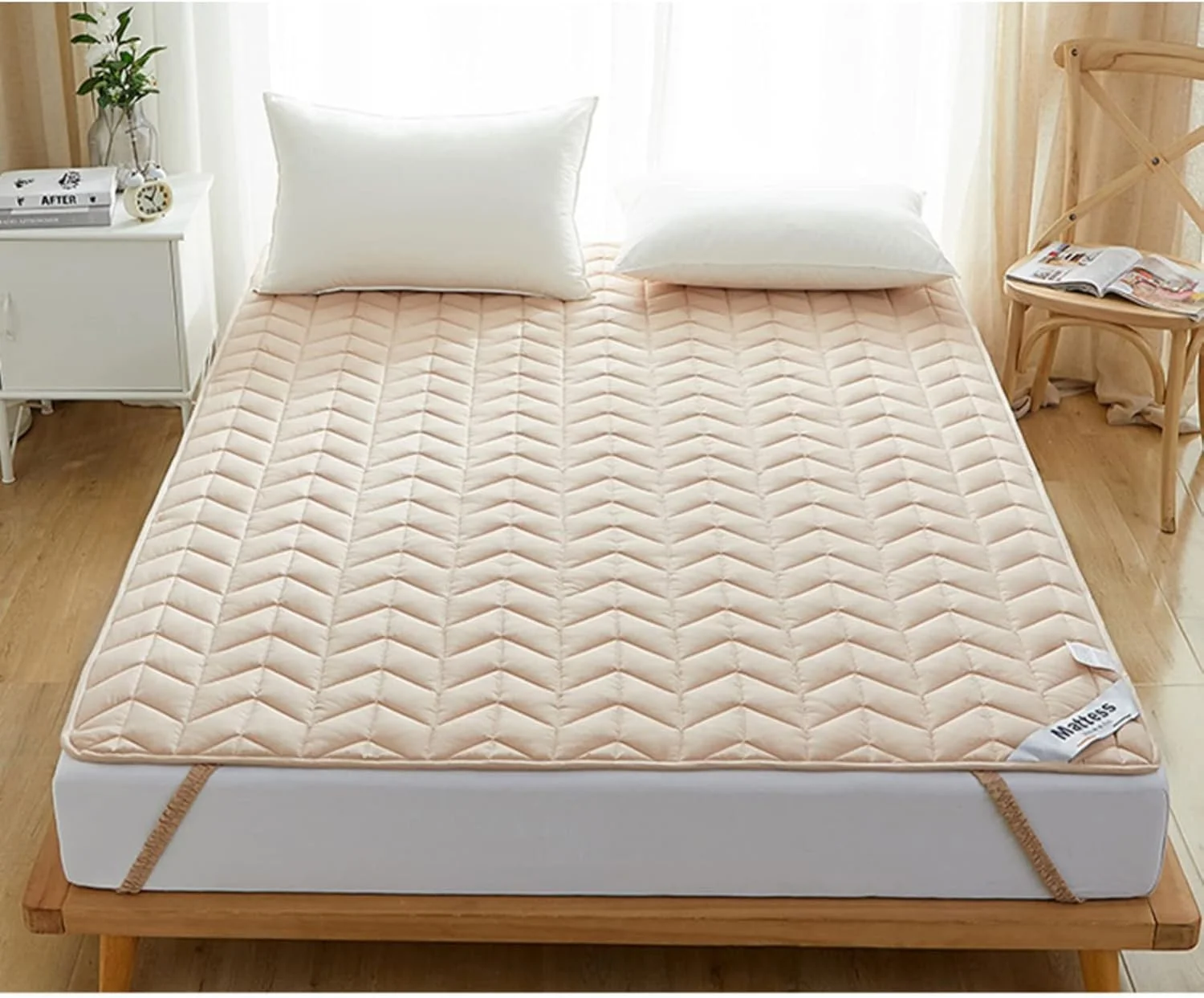 ملحفه های لحافی، ملحفه های نخی ضد لغزش، تشک های نازک نخی، پد محافظ تخت با طراحی بند