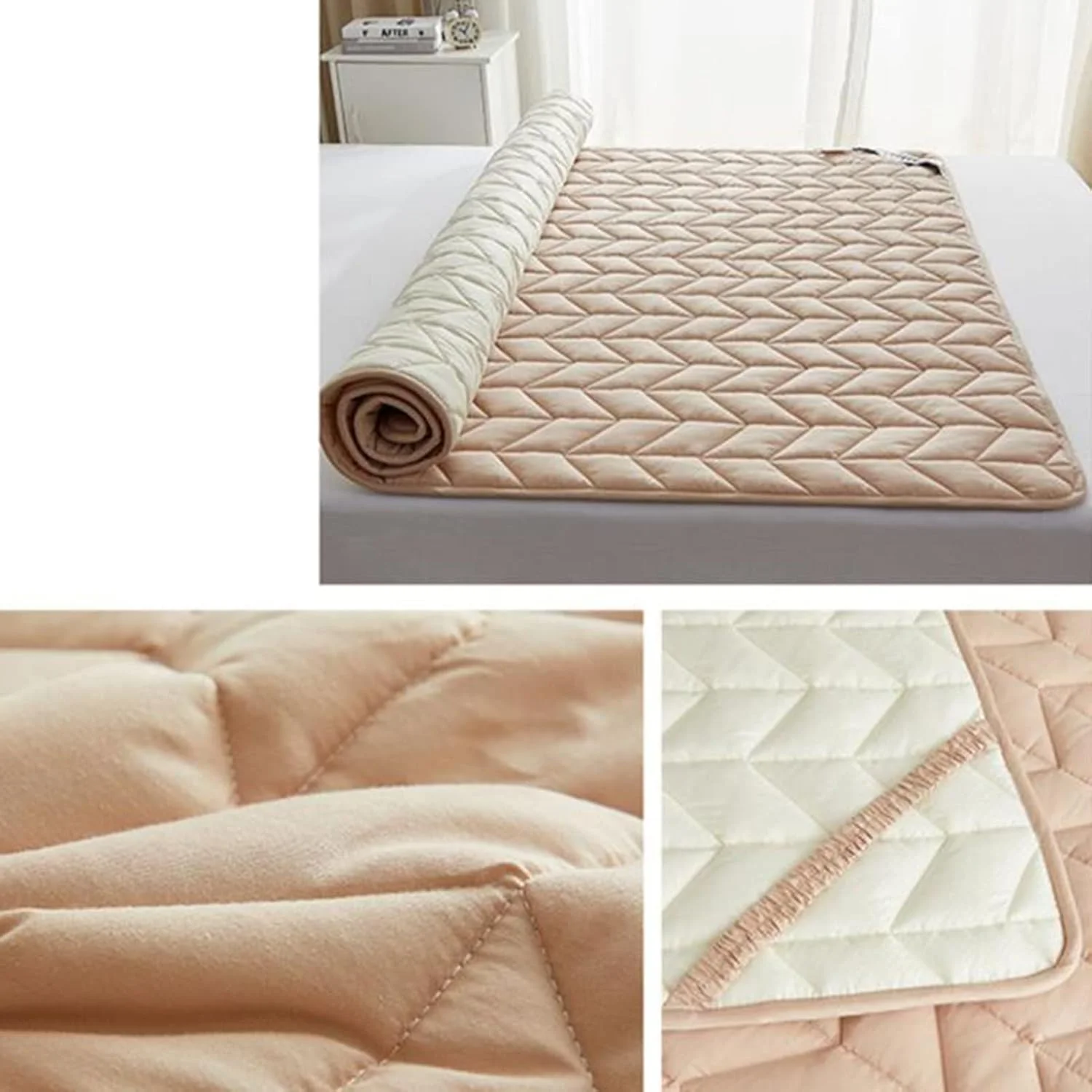 ملحفه های لحافی، ملحفه های نخی ضد لغزش، تشک های نازک نخی، پد محافظ تخت با طراحی بند