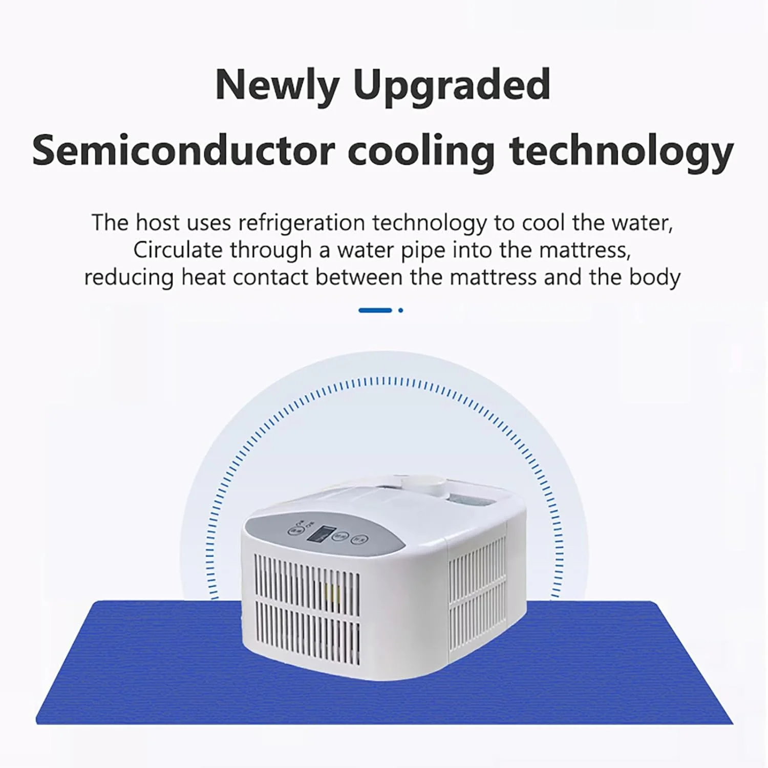 پد خنک کننده تشک آبی potow برای تعریق شبانه و افراد گرمایی، تاپر تشک خنک کننده 70 واتی، چیلر تخت خواب تابستانی کم صدا، 160×70 سانتی متر