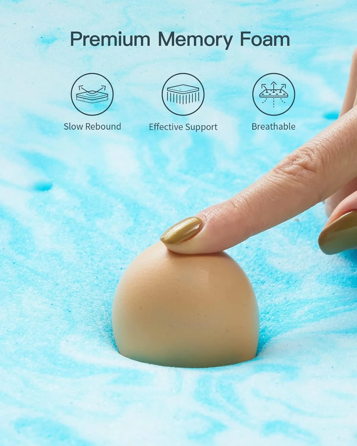 رویه تشک فوم حافظه دار کویین پرلکیر با ضخامت 4 اینچ، پد تشک تزریق شده با ژل خنک کننده، رویه تشک تهویه شده برای کاهش فشار، دارای گواهی CertiPUR-US، آبی رویه تشک فوم حافظه دار کویین پرلکیر با ضخامت 4 اینچ، پد تشک تزریق شده با ژل خنک کننده، رویه تشک تهویه شده برای کاهش فشار، دارای گواهی CertiPUR-US، آبی