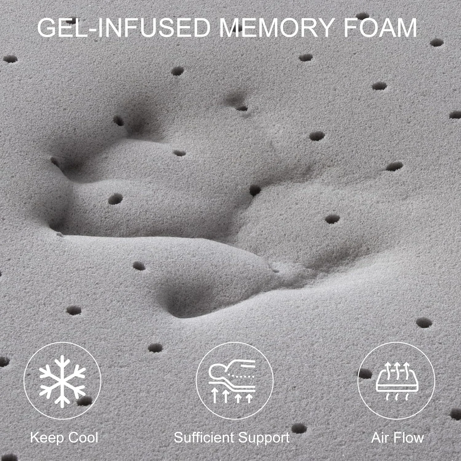 رویه تشک ماکززز سایز کامل، 7.6 سانتیمتری، رویه تشک تخت فوم مموری بامبو سفت، پد تشک تهویه شده دارای گواهینامه CertiPUR-US رویه تشک ماکززز سایز کامل، 7.6 سانتیمتری، رویه تشک تخت فوم مموری بامبو سفت، پد تشک تهویه شده دارای گواهینامه CertiPUR-US