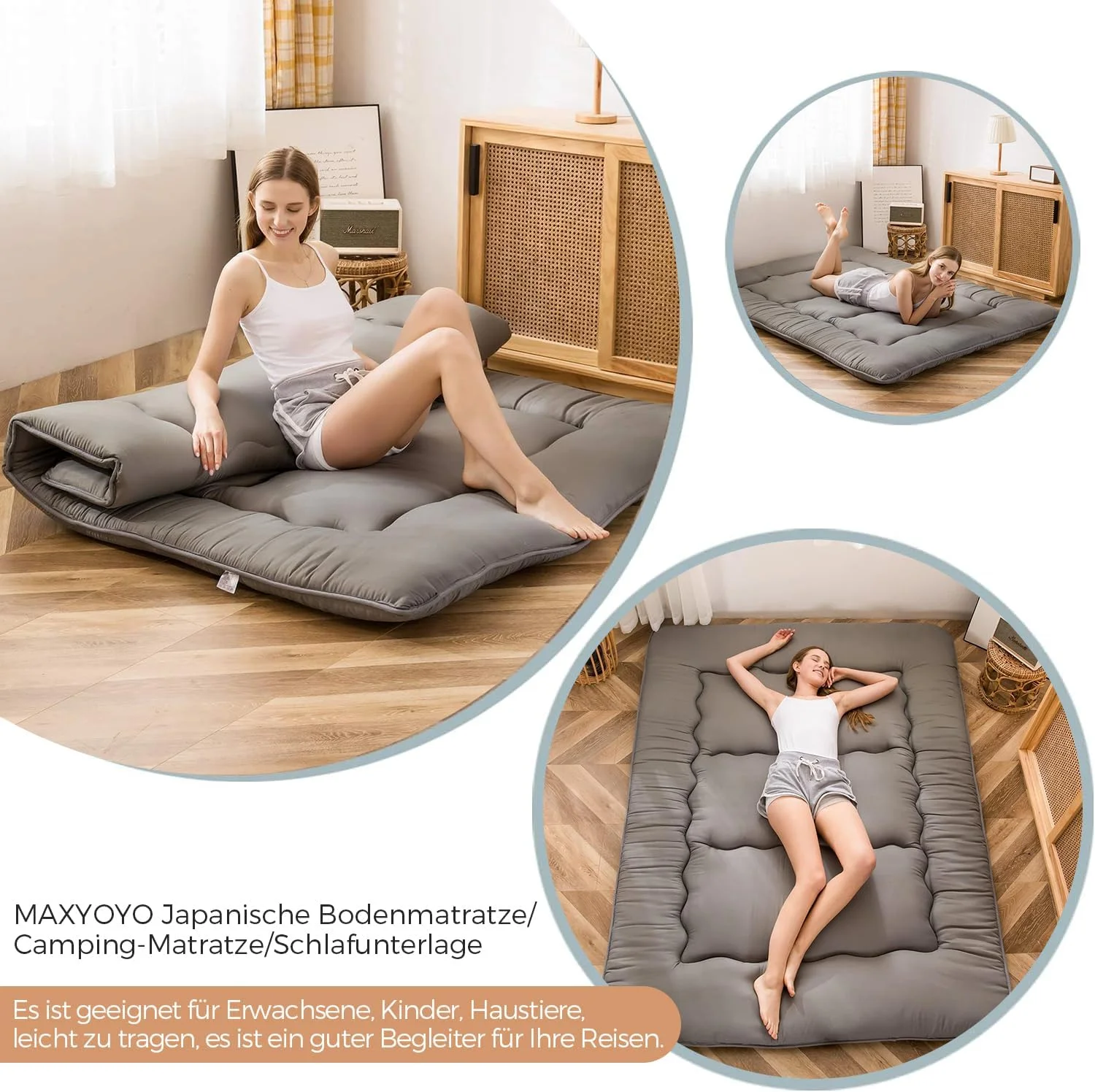 تشک فوتون ماکسیویو، تشک تاتامی ضخیم، پد خواب تاشو، تشک رولی، پد تشک خوابگاهی، تخت خواب بالشتی (خاکستری ذغالی، دو نفره) تشک فوتون ماکسیویو، تشک تاتامی ضخیم، پد خواب تاشو، تشک رولی، پد تشک خوابگاهی، تخت خواب بالشتی (خاکستری ذغالی، دو نفره)