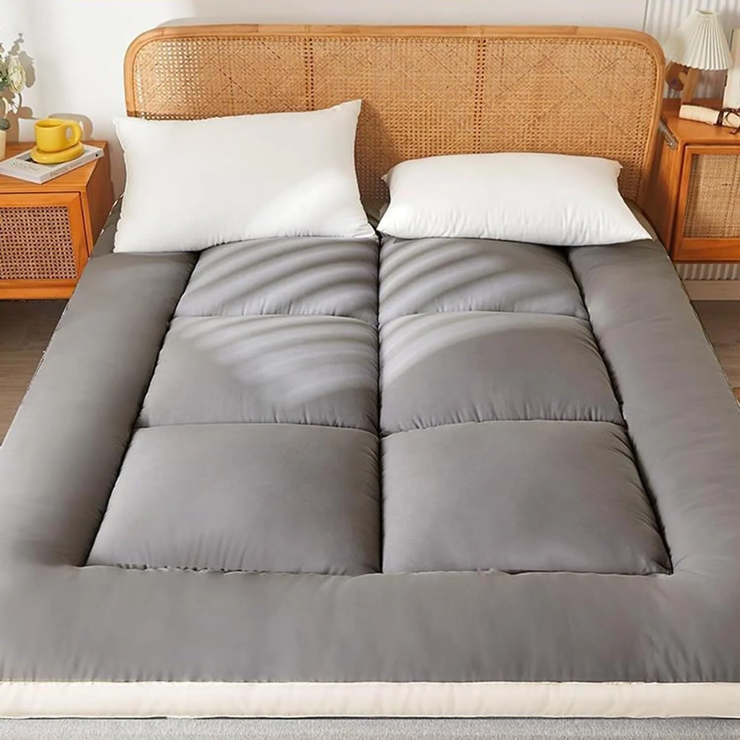 تشک فوتون زمینی، پد تشک ضخیم شده گرم قابل حمل رول آپ تشک خوابگاهی تشک کمپینگ تشک مهمان (خاکستری تیره، 150 * 200 سانتی متر) تشک فوتون زمینی، پد تشک ضخیم شده گرم قابل حمل رول آپ تشک خوابگاهی تشک کمپینگ تشک مهمان (خاکستری تیره، 150 * 200 سانتی متر)