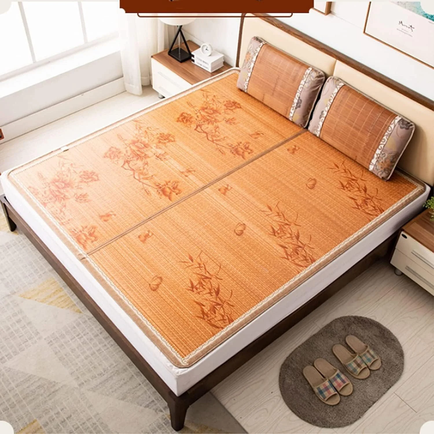 تشک خنک کننده تابستانی، پد تشک خواب تابستانی، حصیر خواب تابستانی تاشو، پد ابریشمی یخی راتان تاشو، تشک تهویه مطبوع با طراوت و تنفس پذیر برای اتاق خواب منزل و مدرسه تشک خنک کننده تابستانی، پد تشک خواب تابستانی، حصیر خواب تابستانی تاشو، پد ابریشمی یخی راتان تاشو، تشک تهویه مطبوع با طراوت و تنفس پذیر برای اتاق خواب منزل و مدرسه