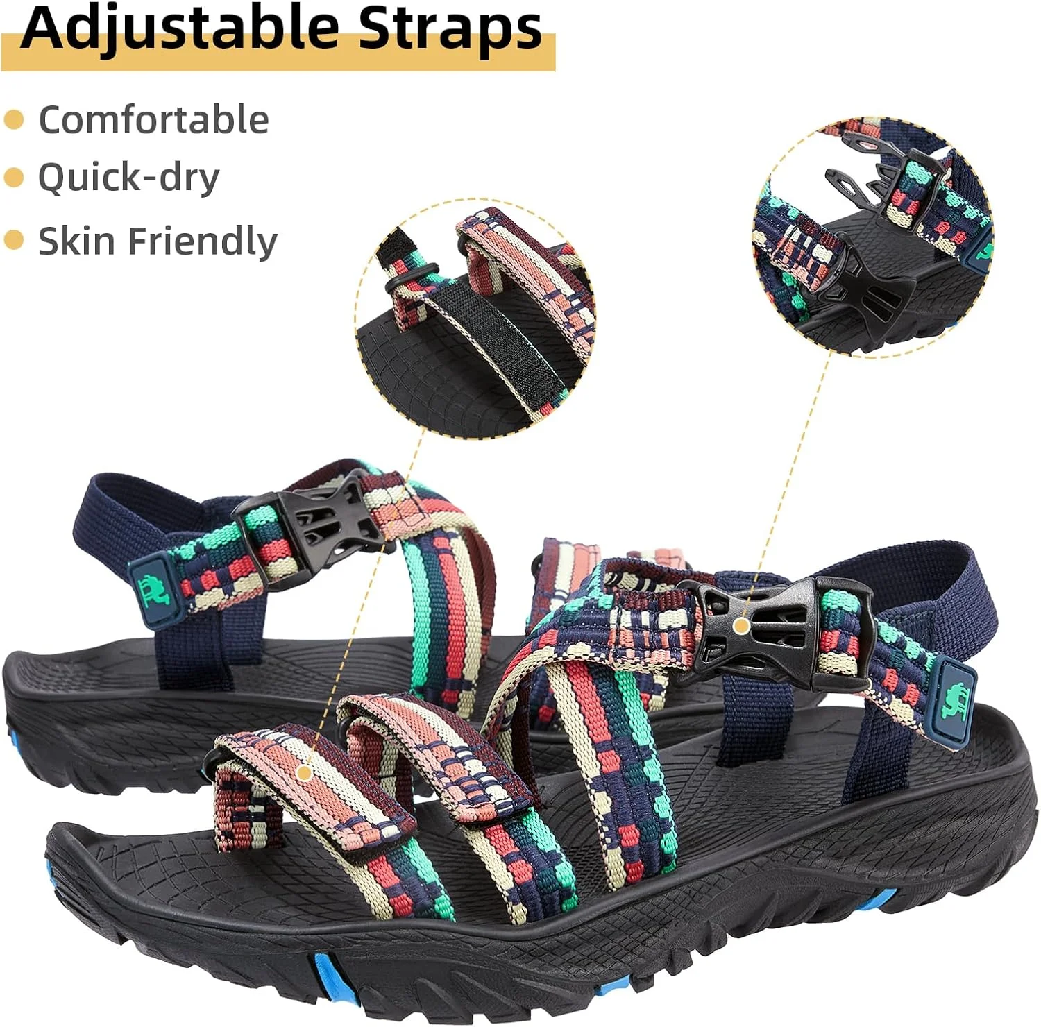 صندل های پیاده روی زنانه کمل کراون، صندل های ورزشی فضای باز، صندل های ورزشی با انگشت باز، صندل پیاده روی با نوار بافته شده