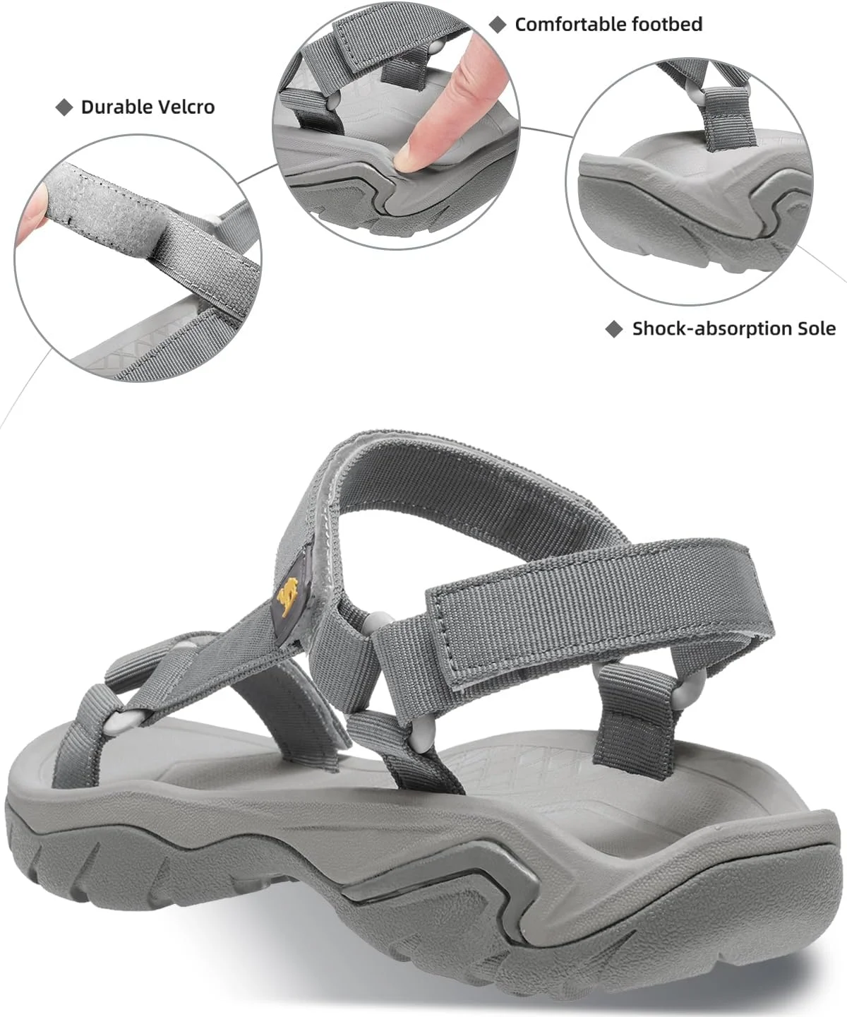 صندل های پیاده روی زنانه CAMELSPORTS، صندل های پیاده روی راحت، ضد آب، پهن، شیک، ورزشی، با قلاب های قابل تنظیم و پشتیبانی از قوس پا، صندل های تابستانی زنانه برای تعطیلات ساحلی و استفاده روزمره