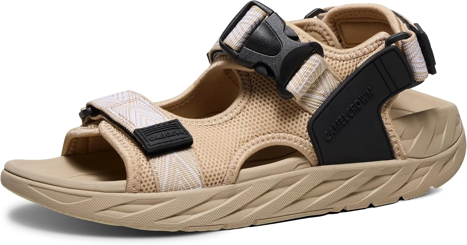 صندل پیاده روی زنانه کمل کراون با پشتیبانی از قوس پا، صندل های پیاده روی زنانه، صندل های ورزشی فضای باز با بند قابل تنظیم