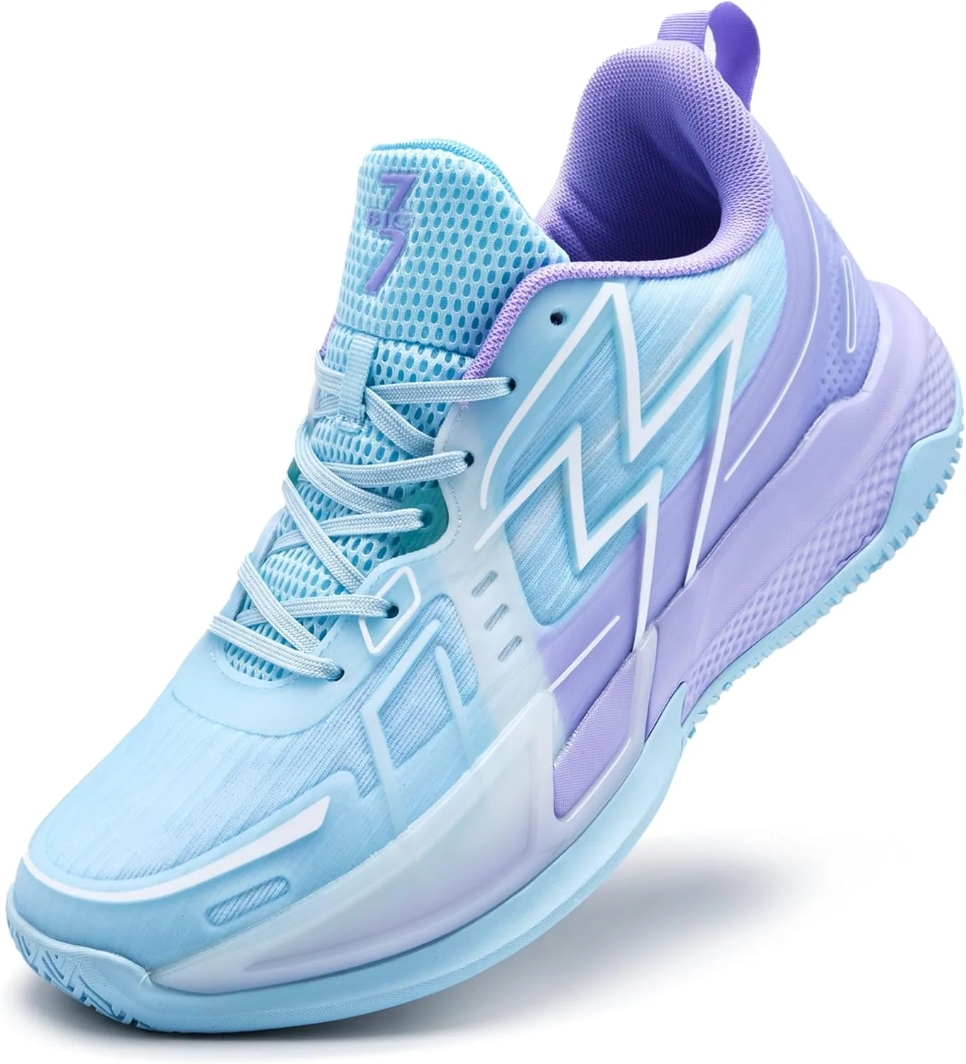 کفش بسکتبال مردانه و زنانه CJSPORX، تنفسی، ضد لغزش، مناسب فضای باز، مدل های فشن، آبی و بنفش - سایز 6، 6.5 زنانه/5.5 مردانه