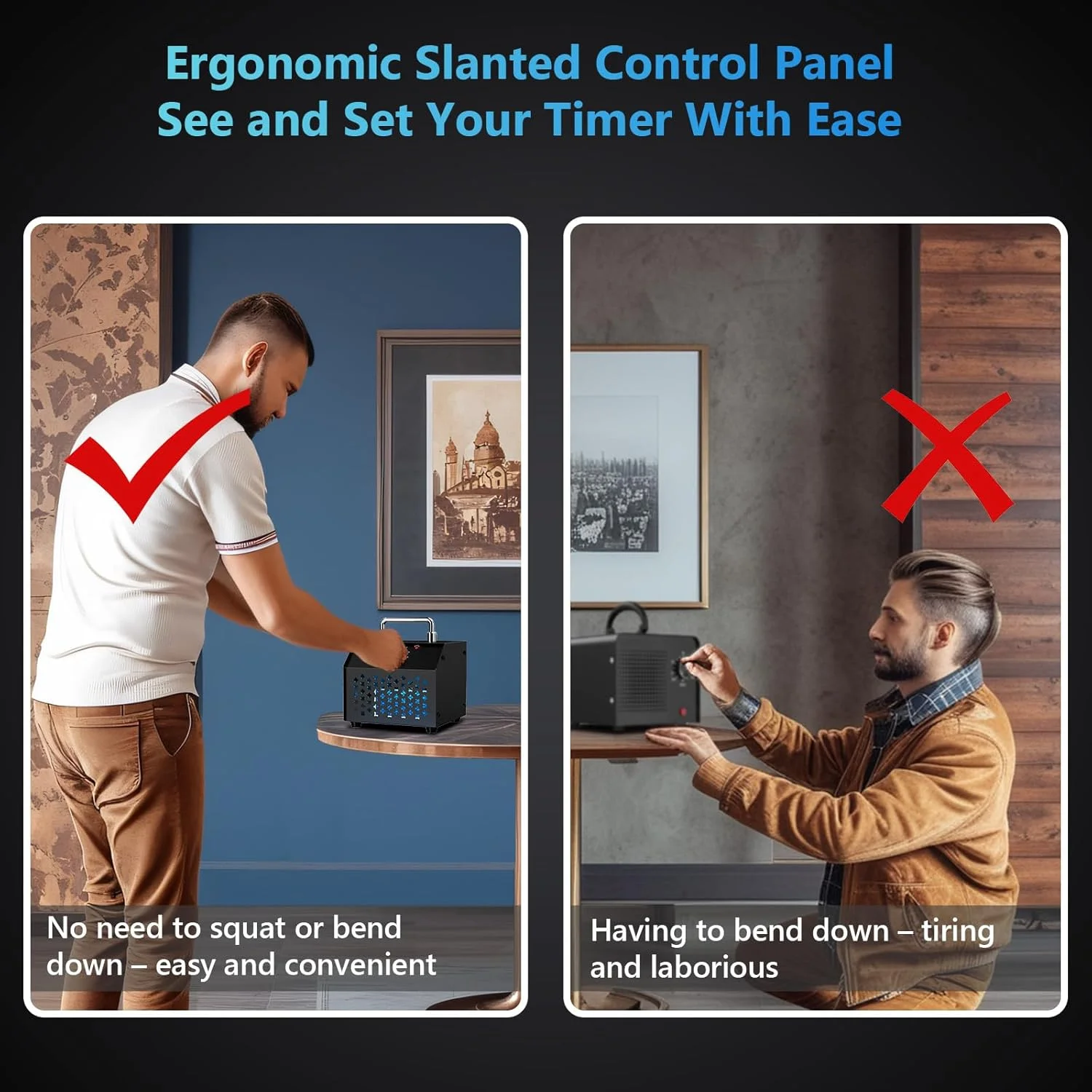 ژنراتور اوزون پاوراسکیل 55000 میلی گرم در ساعت، جمع و جور، تخلیه ایمنی 10 ثانیه، کنترل الکترونیکی دقیق، از بین برنده بوی O3 برای خانه، ماشین، بوی حیوانات خانگی و زیرزمین تا 2400 فوت مربع - OZE1، مشکی