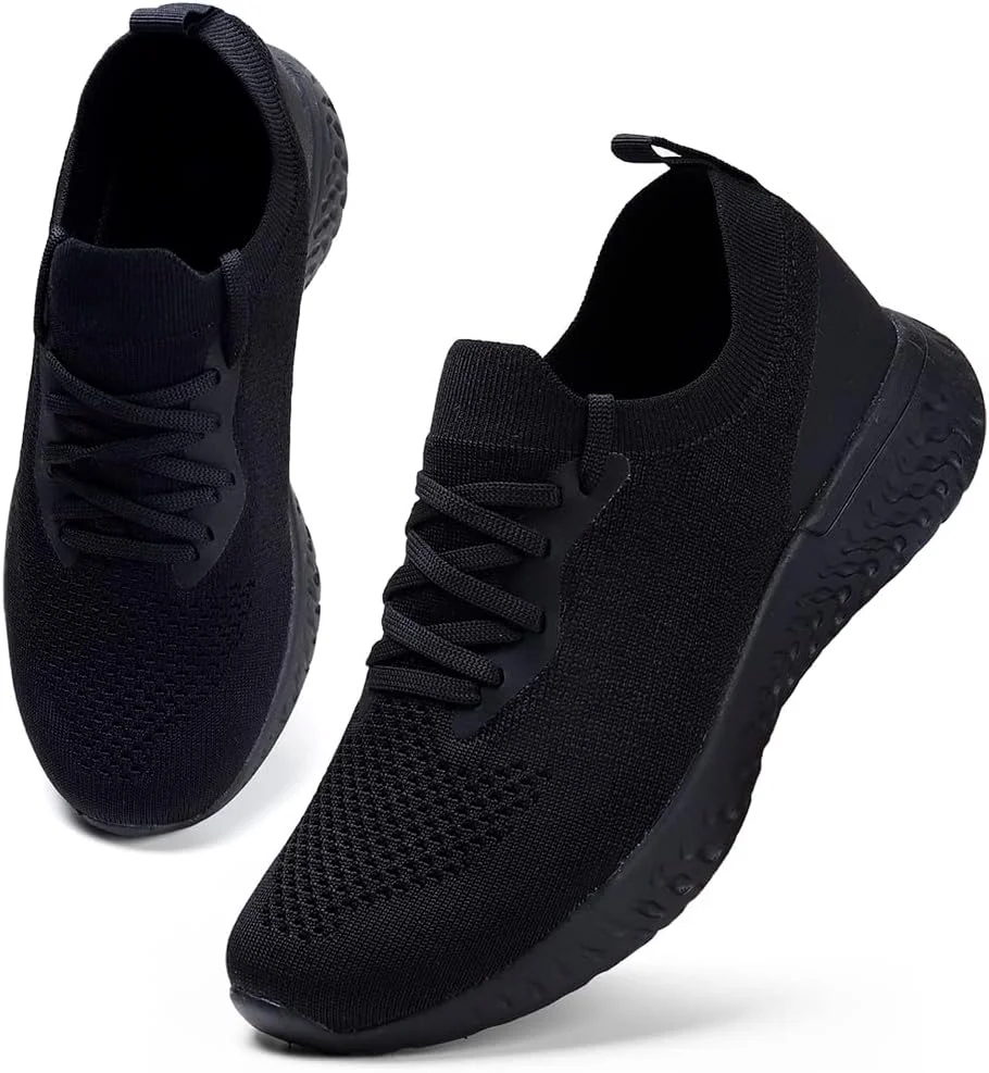 کفش ورزشی زنانه HKR، کفش دویدن، کفش پیاده روی، کفش تنیس سبک وزن، مشکی یکدست، سایز 37 اروپا کفش ورزشی زنانه HKR، کفش دویدن، کفش پیاده روی، کفش تنیس سبک وزن، مشکی یکدست، سایز 37 اروپا