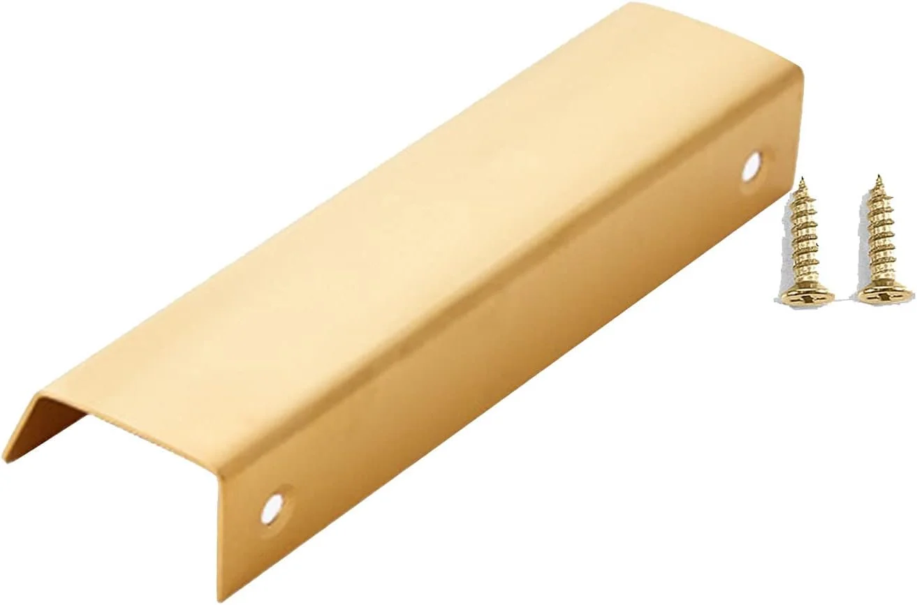 دستگیره مخفی توکار لبه انگشتی برنجی دستگیره کابینت آشپزخانه طلایی دستگیره مبلمان کشو مناسب کشو، کمد لباس، همراه با پیچ (فاصله سوراخ 96 میلی متر) دستگیره مخفی توکار لبه انگشتی برنجی دستگیره کابینت آشپزخانه طلایی دستگیره مبلمان کشو مناسب کشو، کمد لباس، همراه با پیچ (فاصله سوراخ 96 میلی متر)