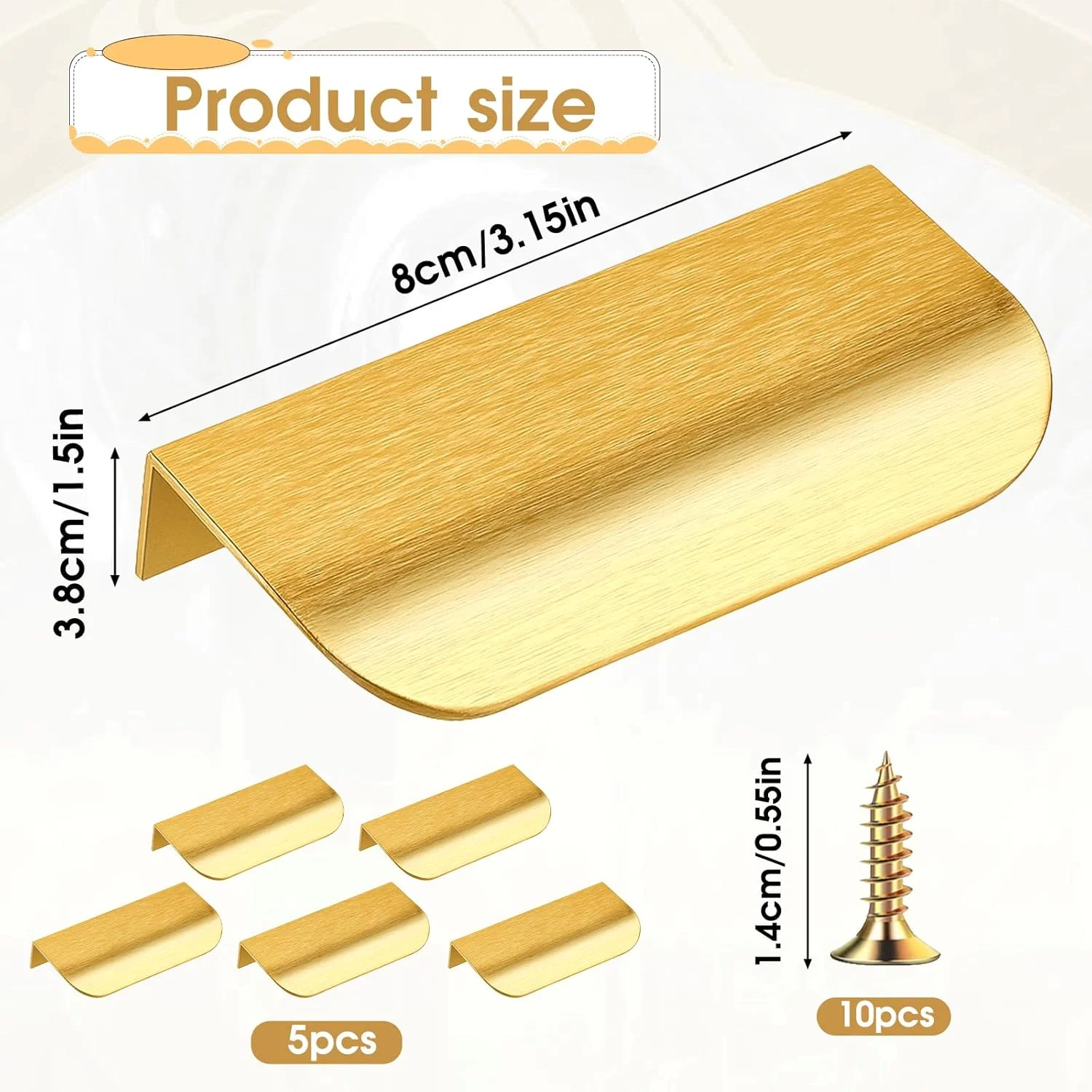 دستگیره های لبه طلایی کابینت، بسته 5 عددی، دستگیره های مخفی آلومینیومی تخت کشو 8 سانتی متری به همراه پیچ، سخت افزار لبه دستگیره کشو آشپزخانه مناسب برای کابینت آشپزخانه دستگیره های لبه طلایی کابینت، بسته 5 عددی، دستگیره های مخفی آلومینیومی تخت کشو 8 سانتی متری به همراه پیچ، سخت افزار لبه دستگیره کشو آشپزخانه مناسب برای کابینت آشپزخانه