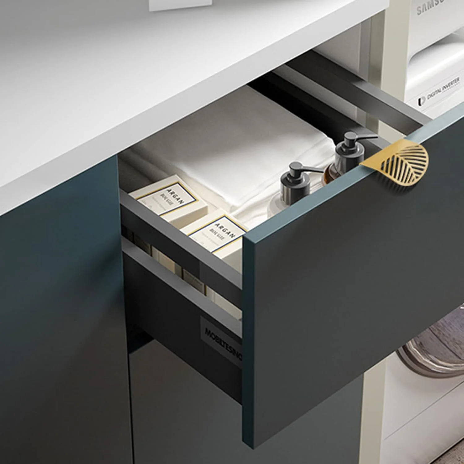 دستگیره کابینت 2 عددی، دستگیره درب کابینت آشپزخانه، دستگیره مخفی کشو، دستگیره لبه انگشتی کشو کمد، دستگیره کابینت مدرن، 6 * 2.4 سانتی متر، مشکی