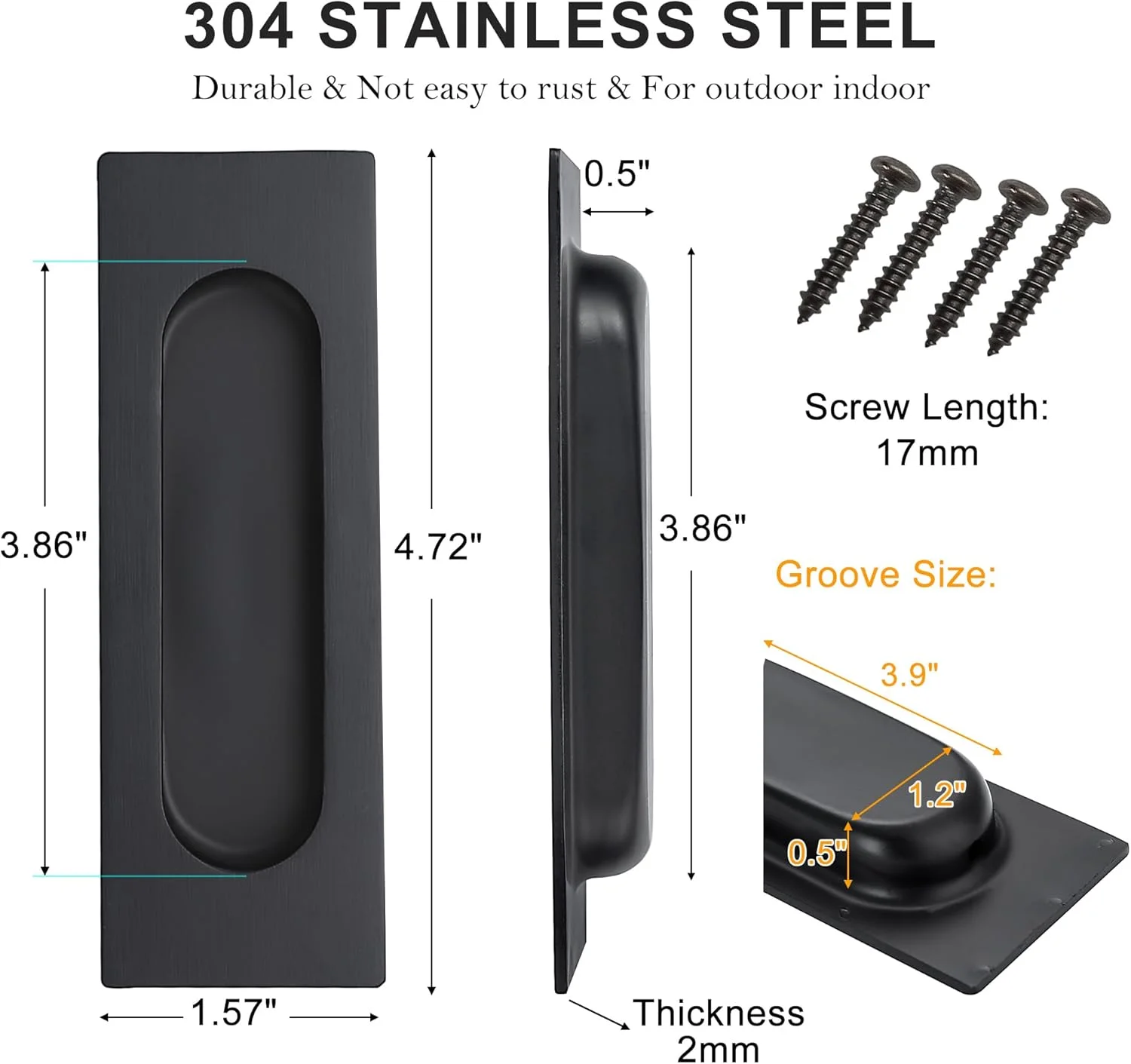 دستگیره های توکار مات مشکی Cozy Tower، مناسب برای درب کمد، کابینت آشپزخانه، درب کشویی کوچک، سخت افزار مستطیلی استیل ضد زنگ (2 عدد) دستگیره های توکار مات مشکی Cozy Tower، مناسب برای درب کمد، کابینت آشپزخانه، درب کشویی کوچک، سخت افزار مستطیلی استیل ضد زنگ (2 عدد)