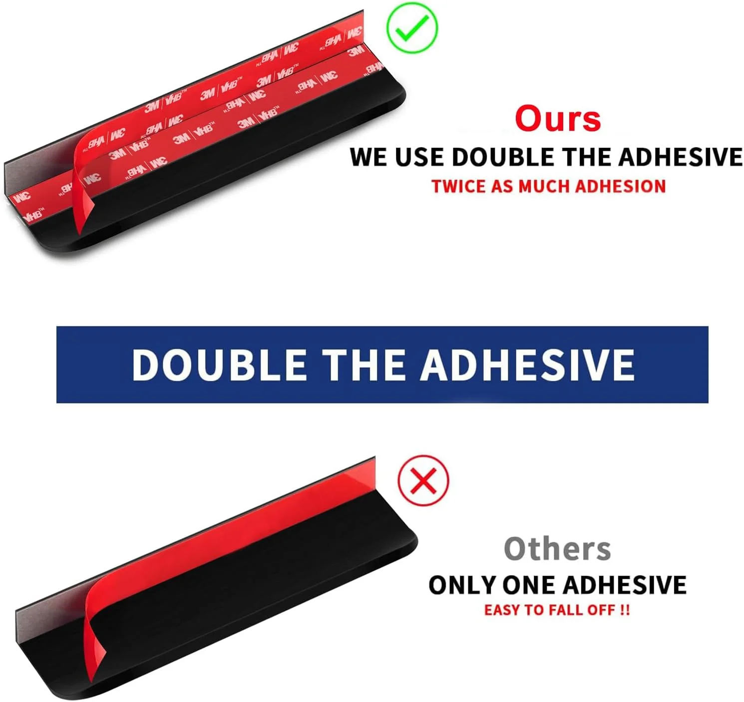 دستگیره لبه ای چسبی کابینت Cekikibi بسته 5 عددی، دستگیره مخفی کشو آلیاژ آلومینیوم مناسب آشپزخانه، بدون نیاز به سوراخکاری، دستگیره تخت چسبی کابینت (مشکی، طول کلی 15 سانتی متر)