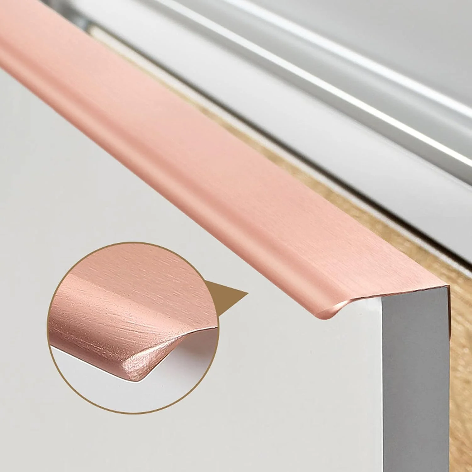 دستگیره کابینت لبه انگشتی 2 عددی، دستگیره های مدرن آشپزخانه، دستگیره های مخفی کشو، دستگیره های کشو مبلمان آلیاژ آلومینیوم طلایی رز (طول 300 میلی متر) دستگیره کابینت لبه انگشتی 2 عددی، دستگیره های مدرن آشپزخانه، دستگیره های مخفی کشو، دستگیره های کشو مبلمان آلیاژ آلومینیوم طلایی رز (طول 300 میلی متر)